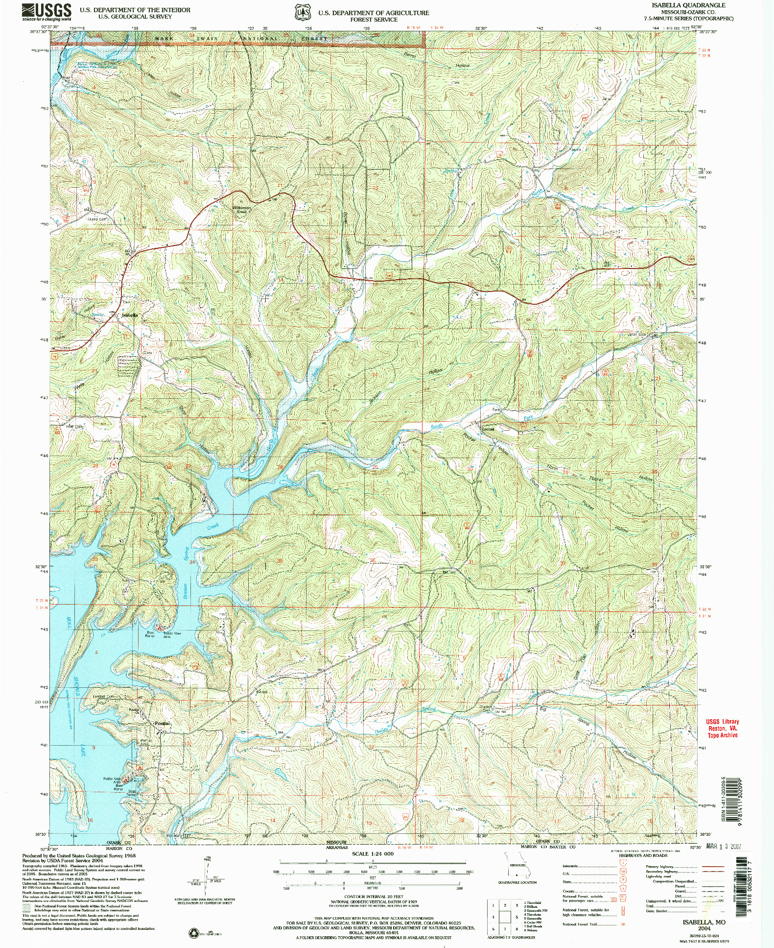 USGS 1:24000-SCALE QUADRANGLE FOR ISABELLA, MO 2004