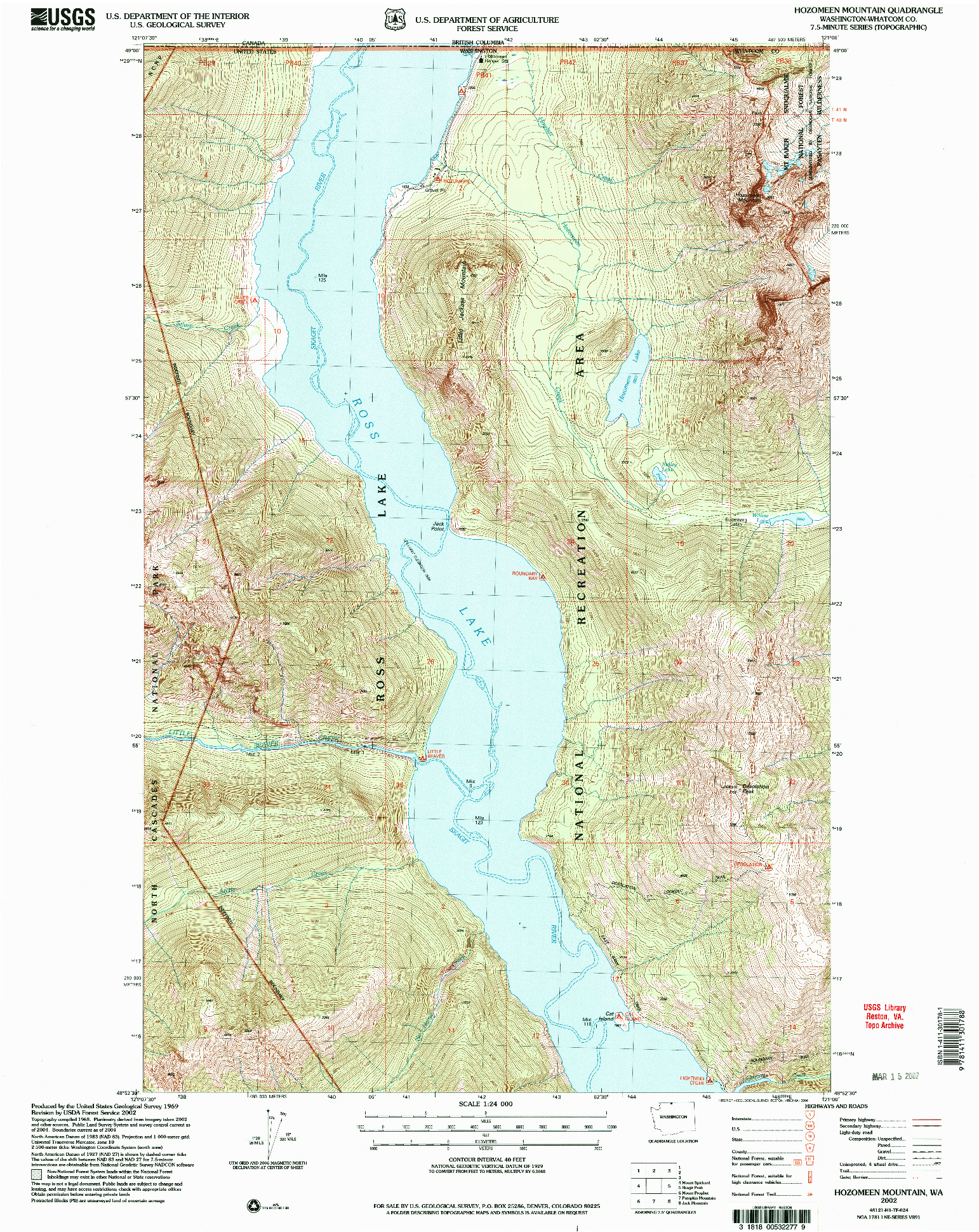 USGS 1:24000-SCALE QUADRANGLE FOR HOZOMEEN MOUNTAIN, WA 2002