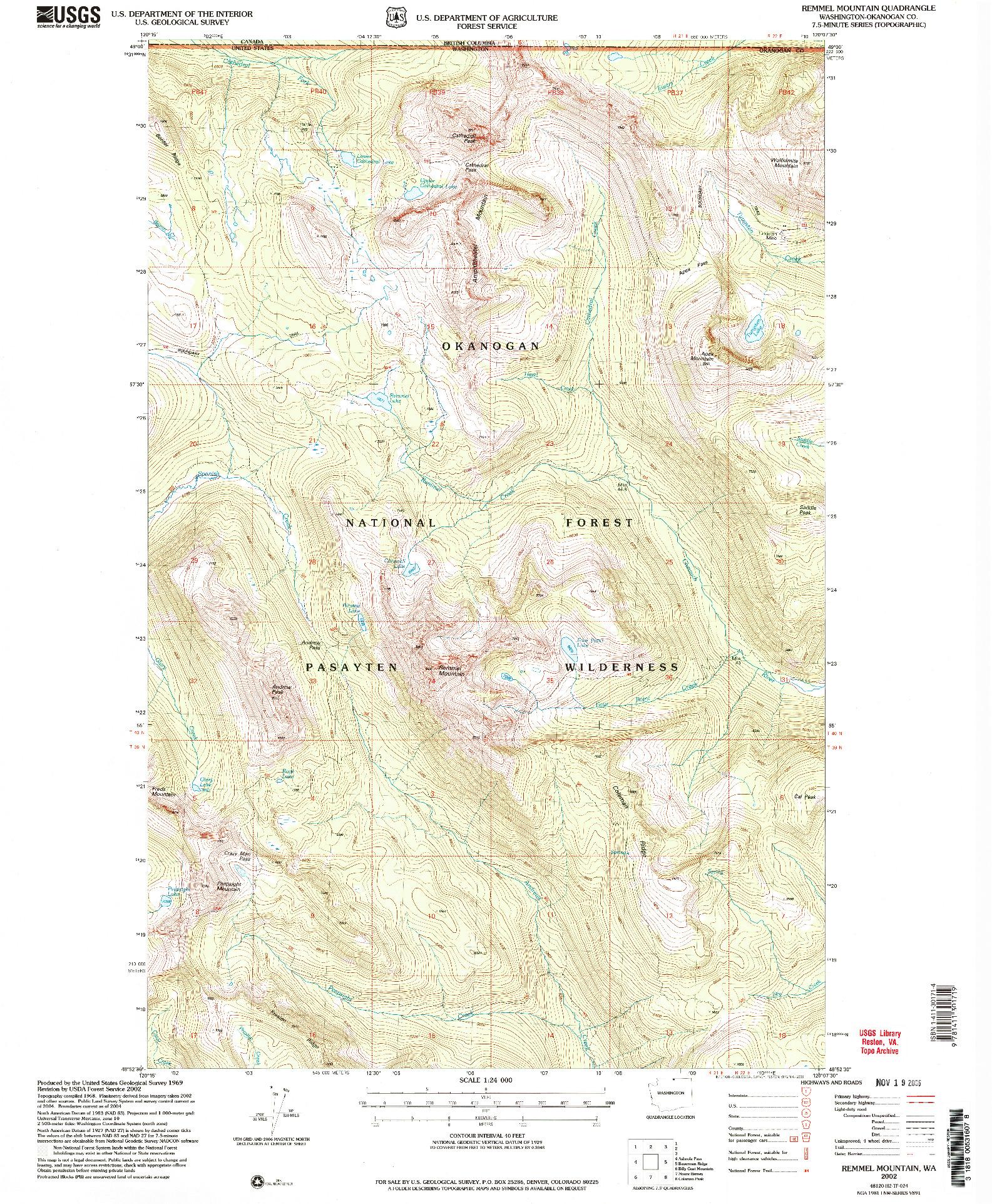 USGS 1:24000-SCALE QUADRANGLE FOR REMMEL MOUNTAIN, WA 2002