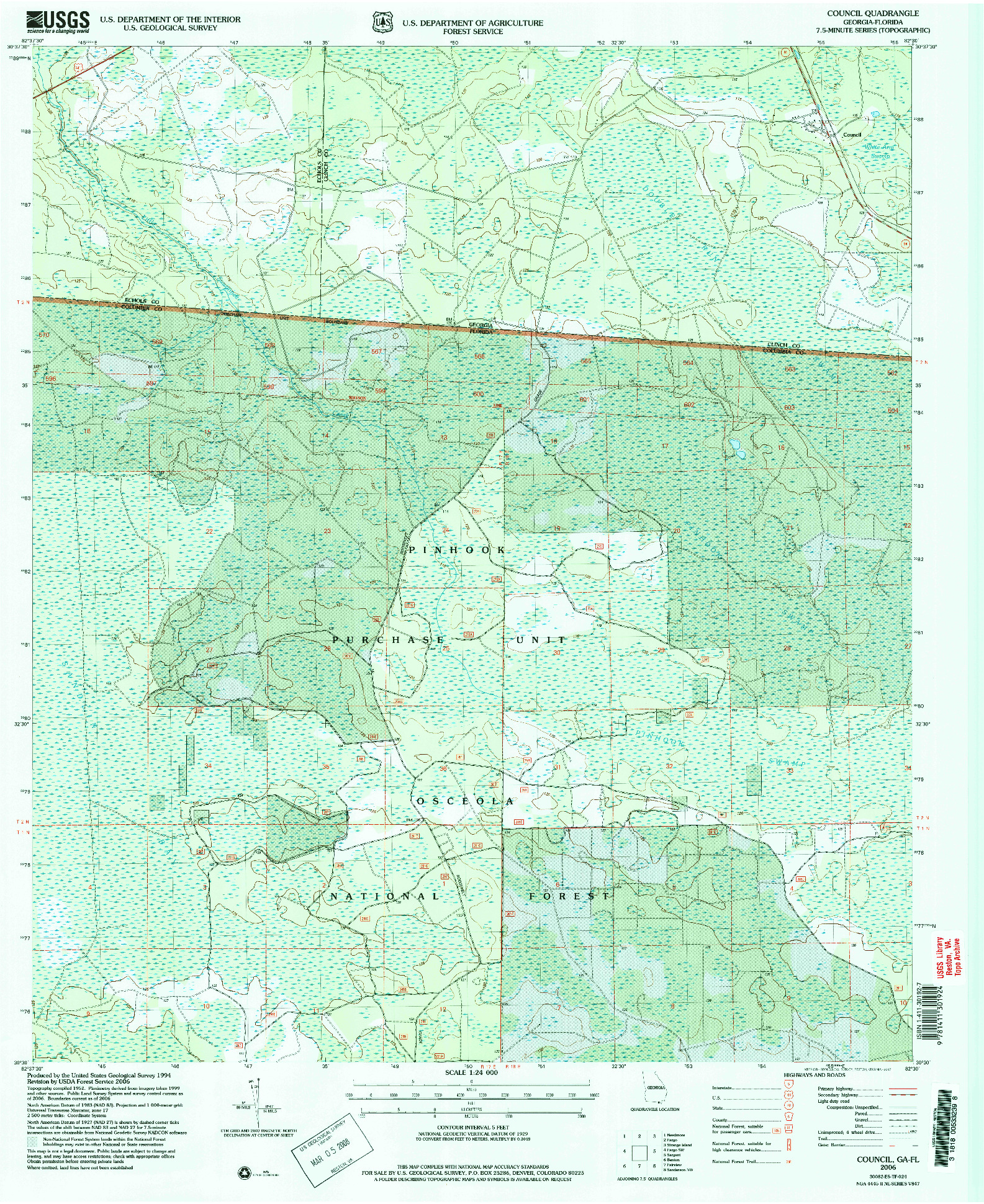 USGS 1:24000-SCALE QUADRANGLE FOR COUNCIL, GA 2006