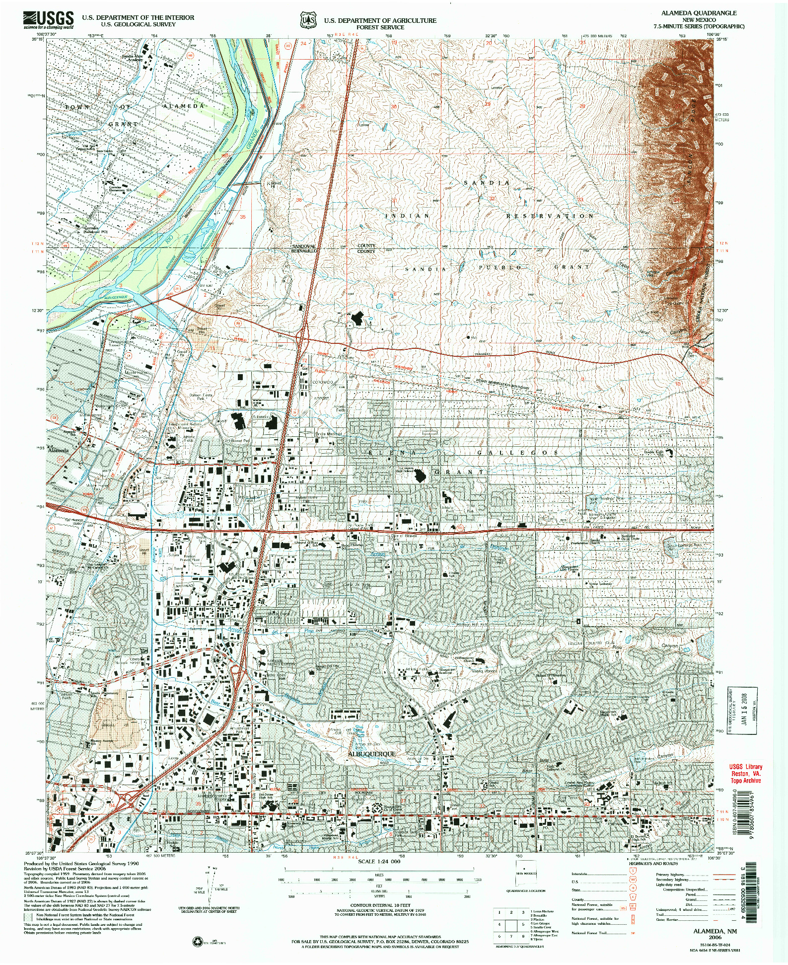 USGS 1:24000-SCALE QUADRANGLE FOR ALAMEDA, NM 2006