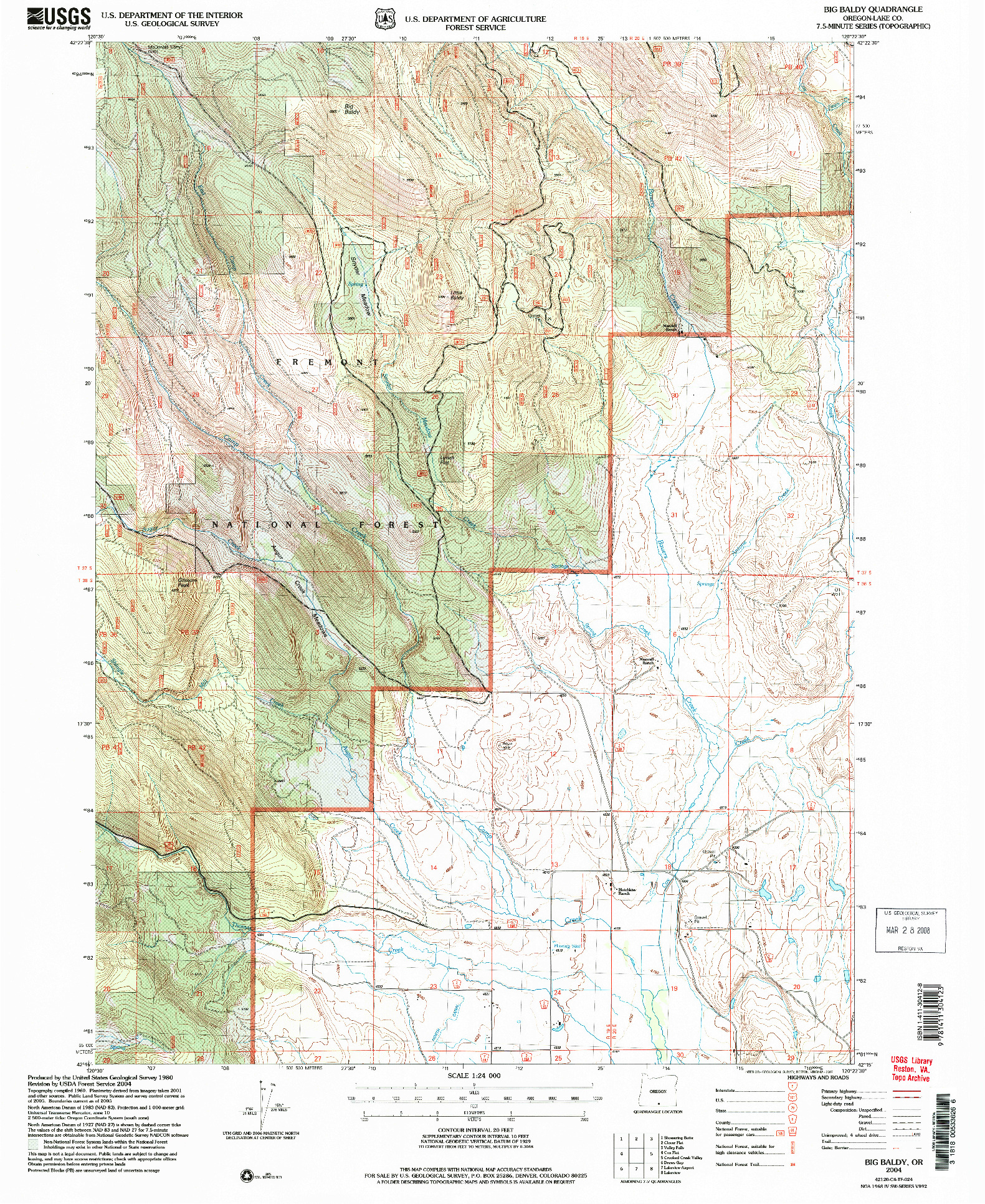 USGS 1:24000-SCALE QUADRANGLE FOR BIG BALDY, OR 2004