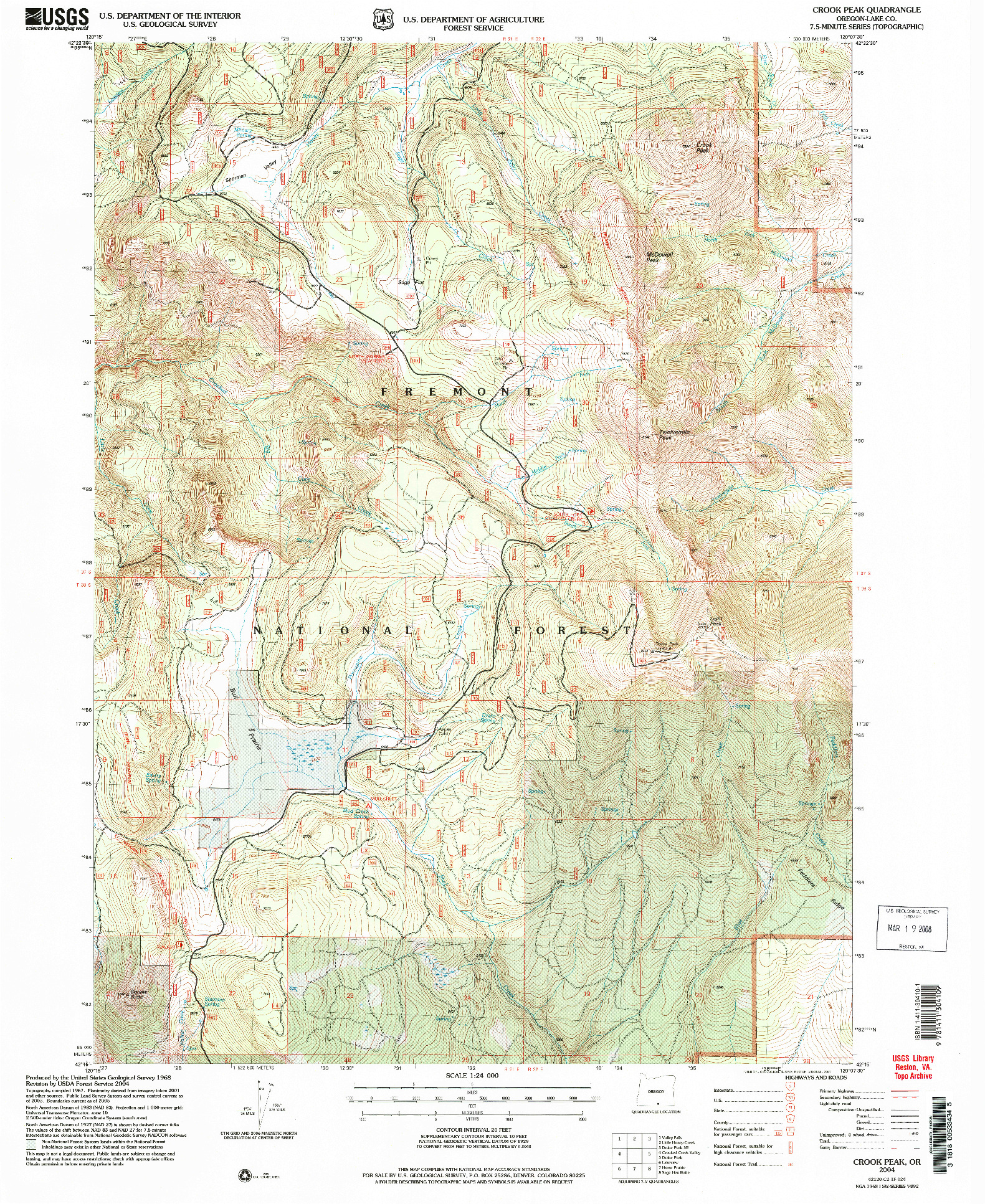 USGS 1:24000-SCALE QUADRANGLE FOR CROOK PEAK, OR 2004