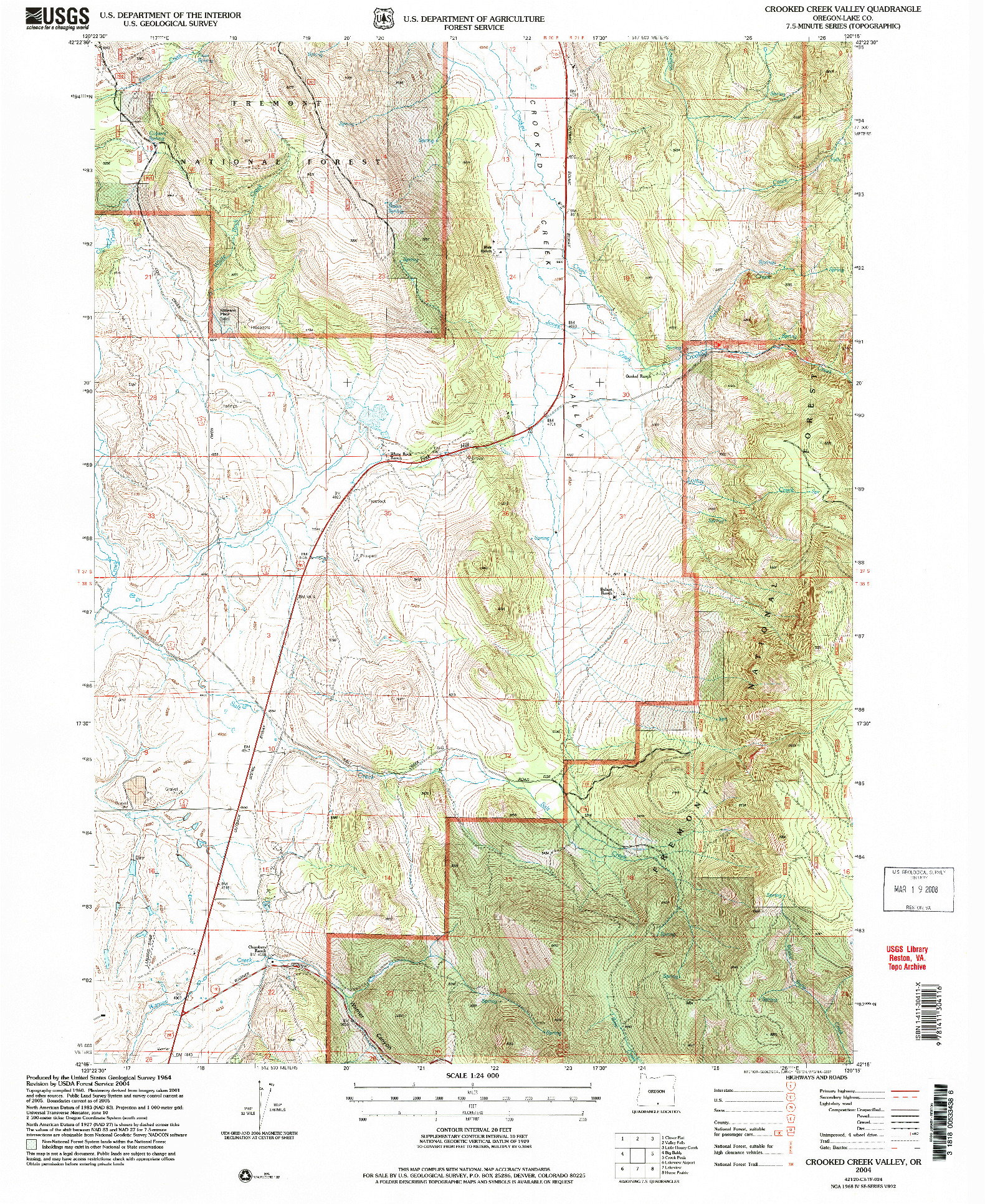 USGS 1:24000-SCALE QUADRANGLE FOR CROOKED CREEK VALLEY, OR 2004