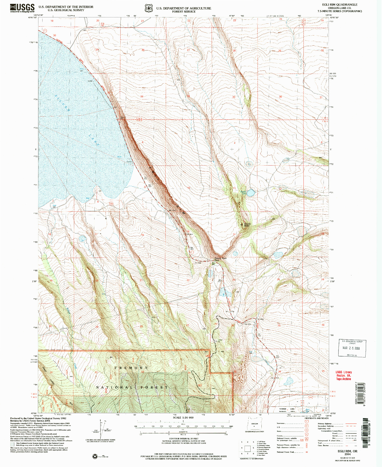 USGS 1:24000-SCALE QUADRANGLE FOR EGLI RIM, OR 2004