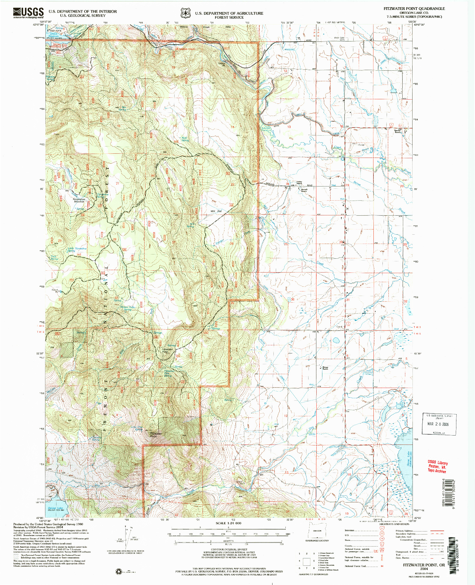 USGS 1:24000-SCALE QUADRANGLE FOR FITZWATER POINT, OR 2004