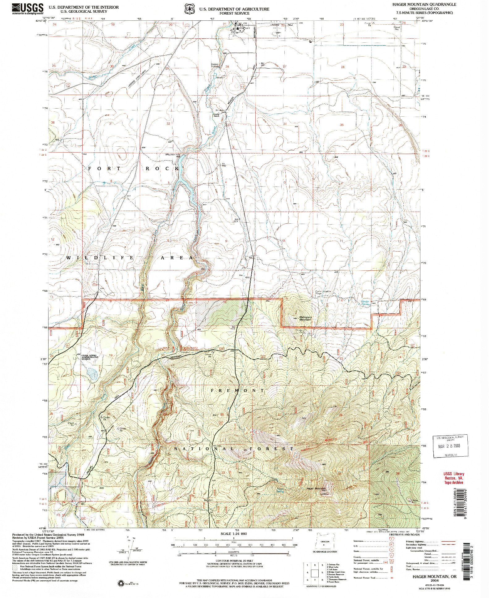 USGS 1:24000-SCALE QUADRANGLE FOR HAGER MOUNTAIN, OR 2004
