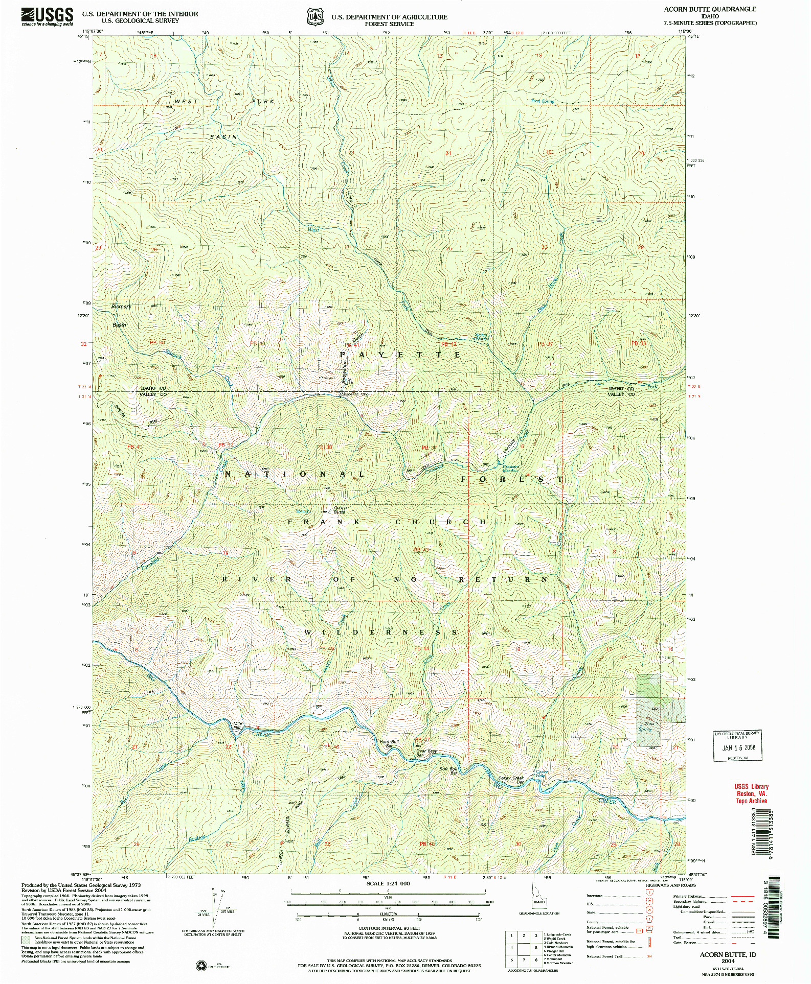 USGS 1:24000-SCALE QUADRANGLE FOR ACORN BUTTE, ID 2004