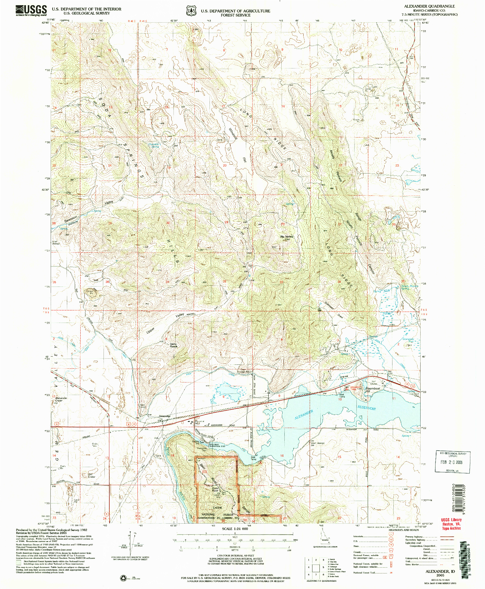USGS 1:24000-SCALE QUADRANGLE FOR ALEXANDER, ID 2005