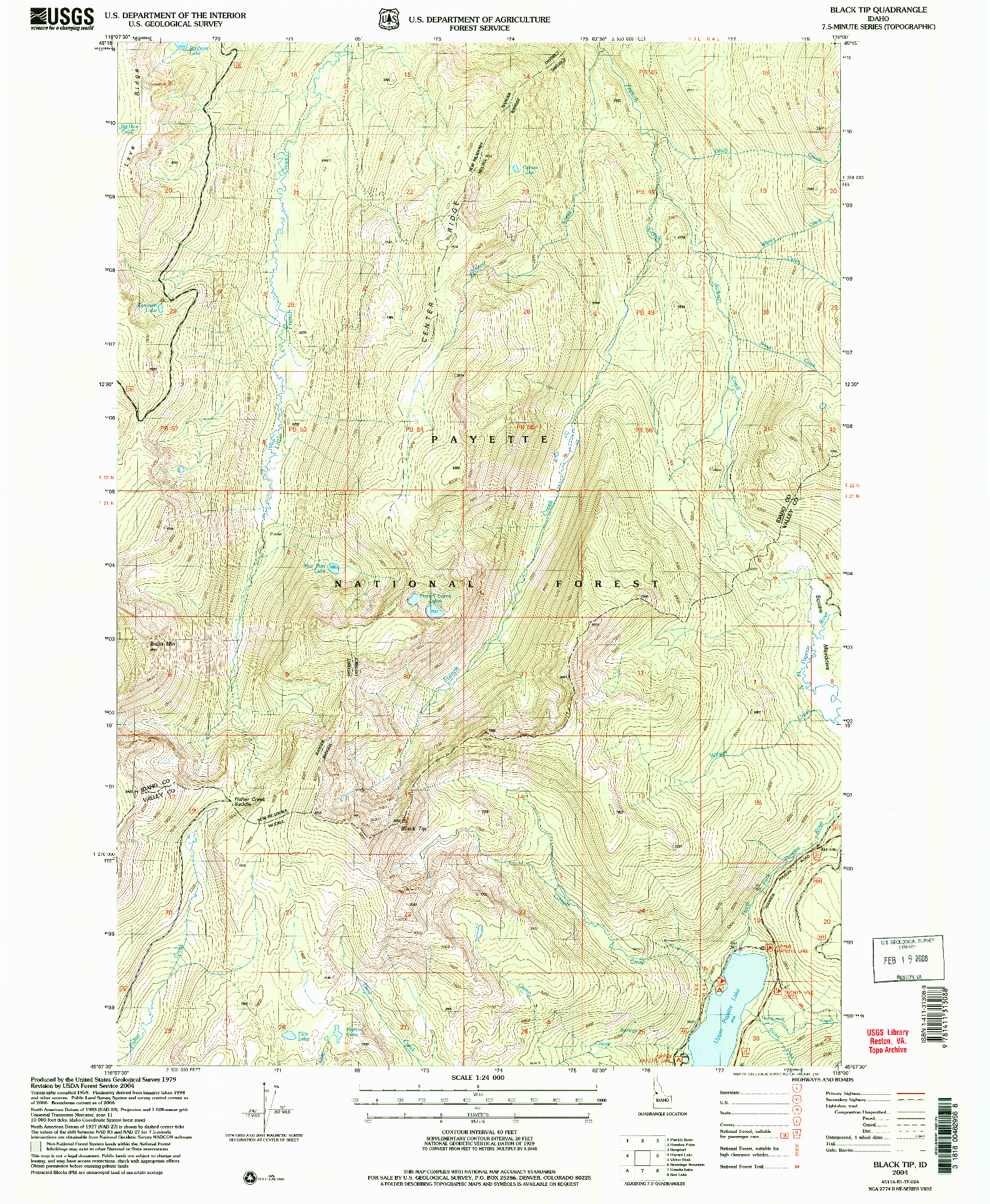 USGS 1:24000-SCALE QUADRANGLE FOR BLACK TIP, ID 2004