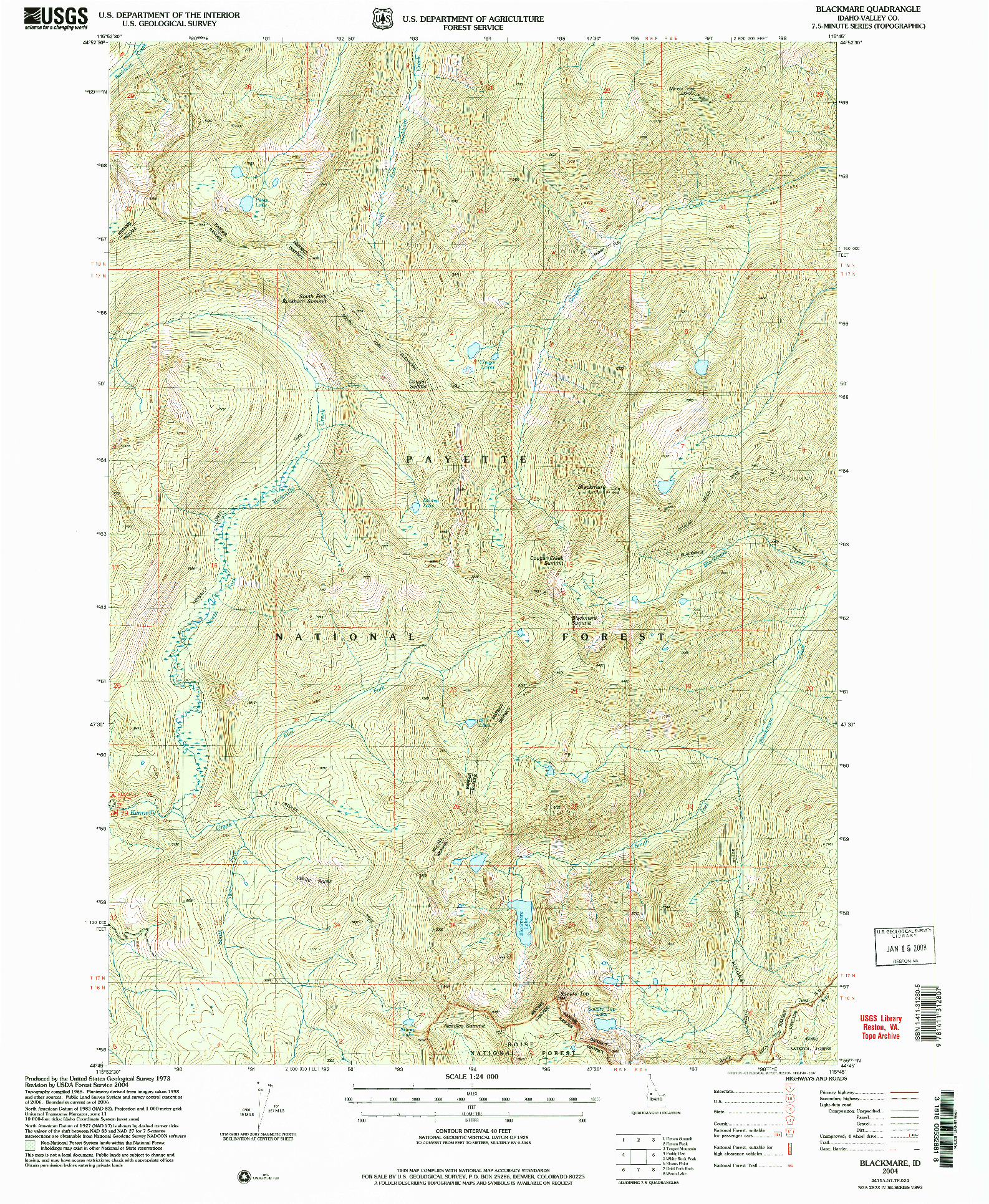 USGS 1:24000-SCALE QUADRANGLE FOR BLACKMARE, ID 2004