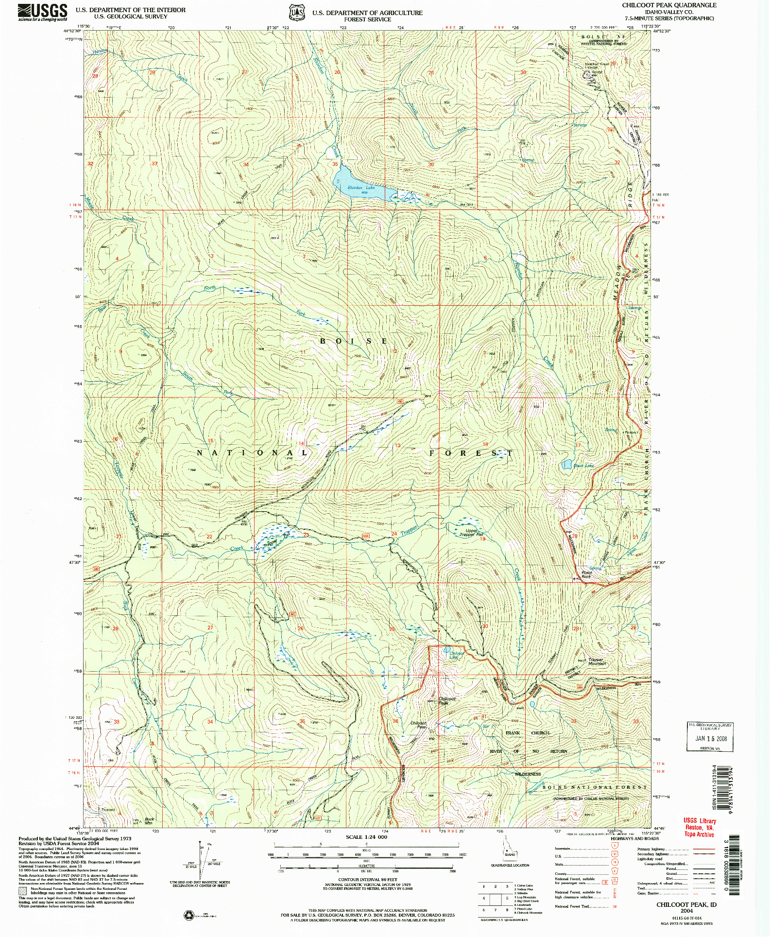 USGS 1:24000-SCALE QUADRANGLE FOR CHILCOOT PEAK, ID 2004