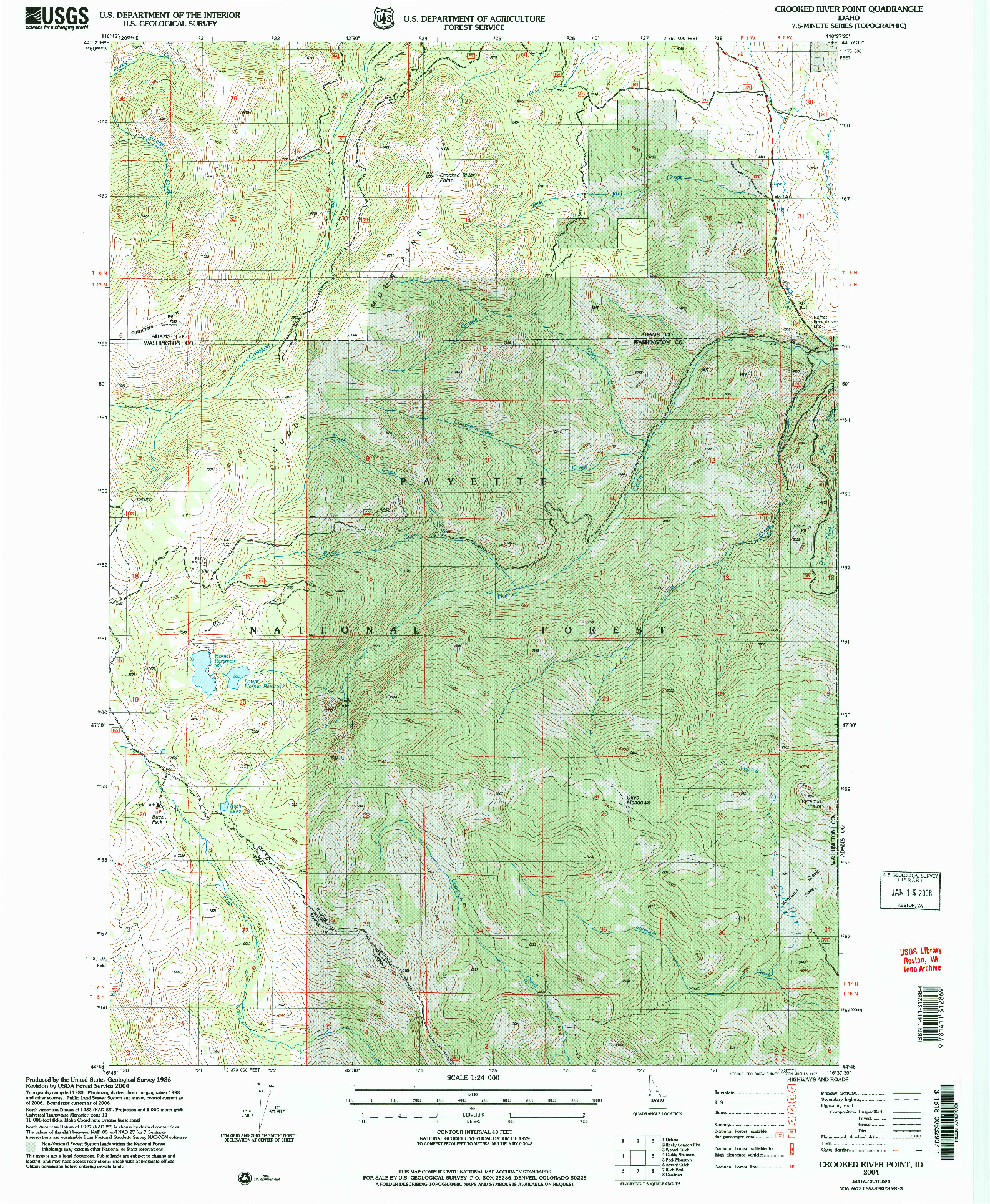 USGS 1:24000-SCALE QUADRANGLE FOR CROOKED RIVER POINT, ID 2004