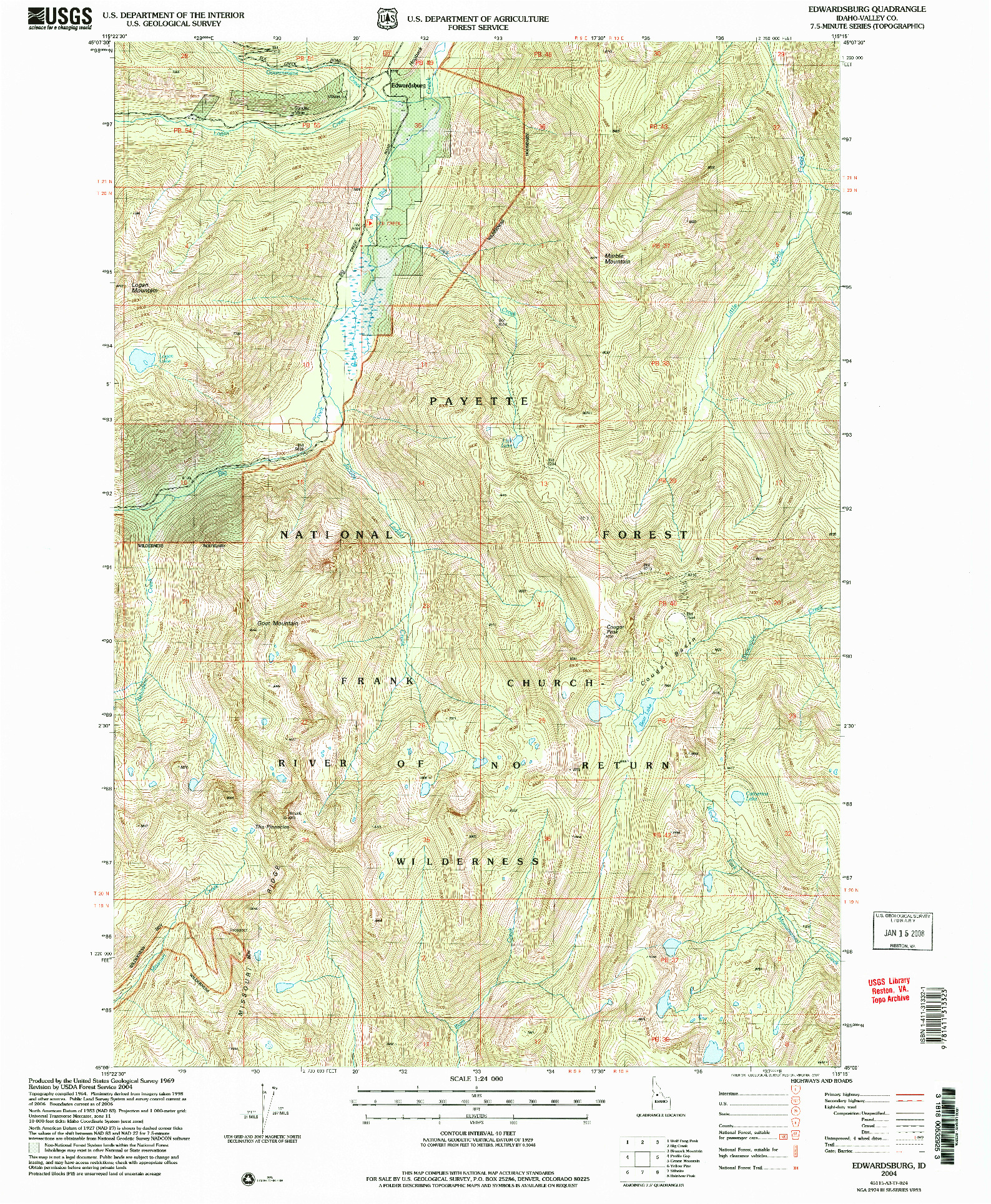 USGS 1:24000-SCALE QUADRANGLE FOR EDWARDSBURG, ID 2004