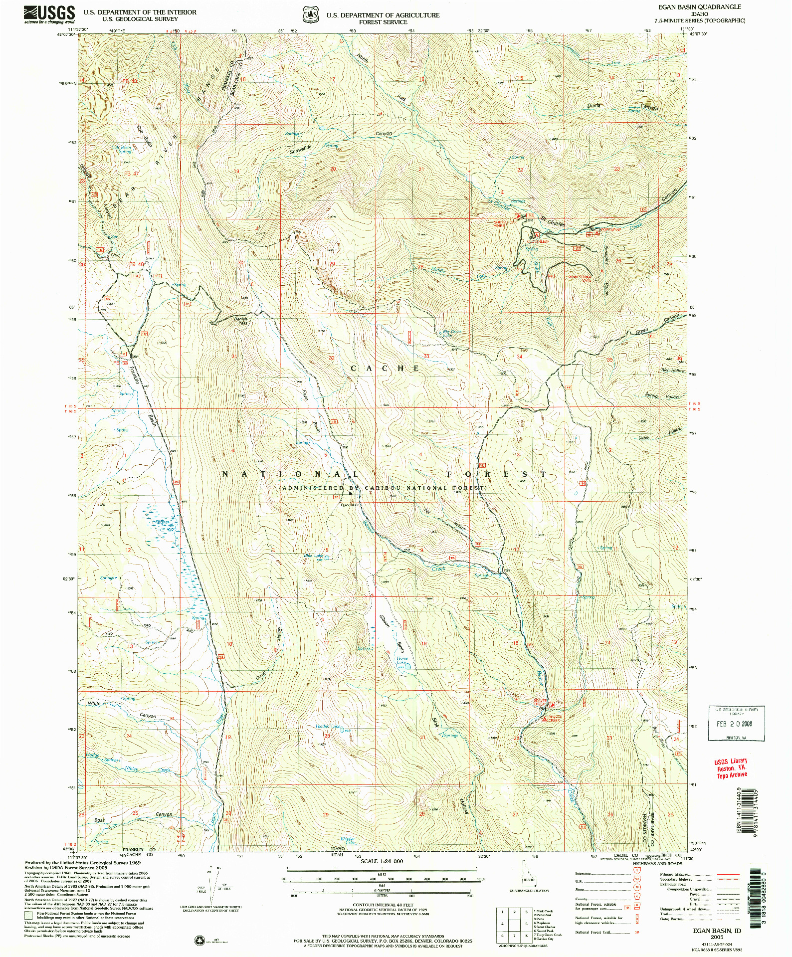 USGS 1:24000-SCALE QUADRANGLE FOR EGAN BASIN, ID 2005