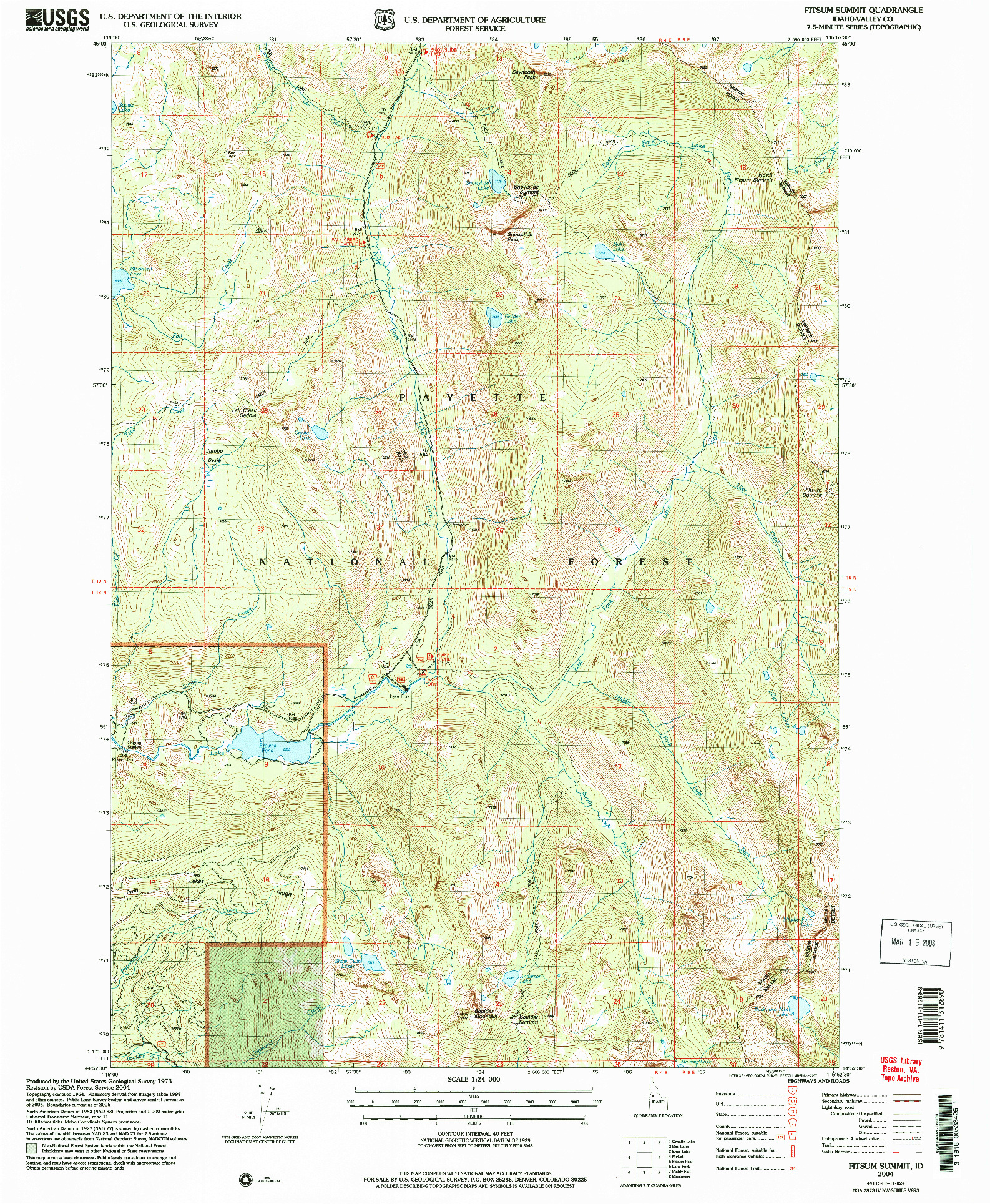 USGS 1:24000-SCALE QUADRANGLE FOR FITSUM SUMMIT, ID 2004