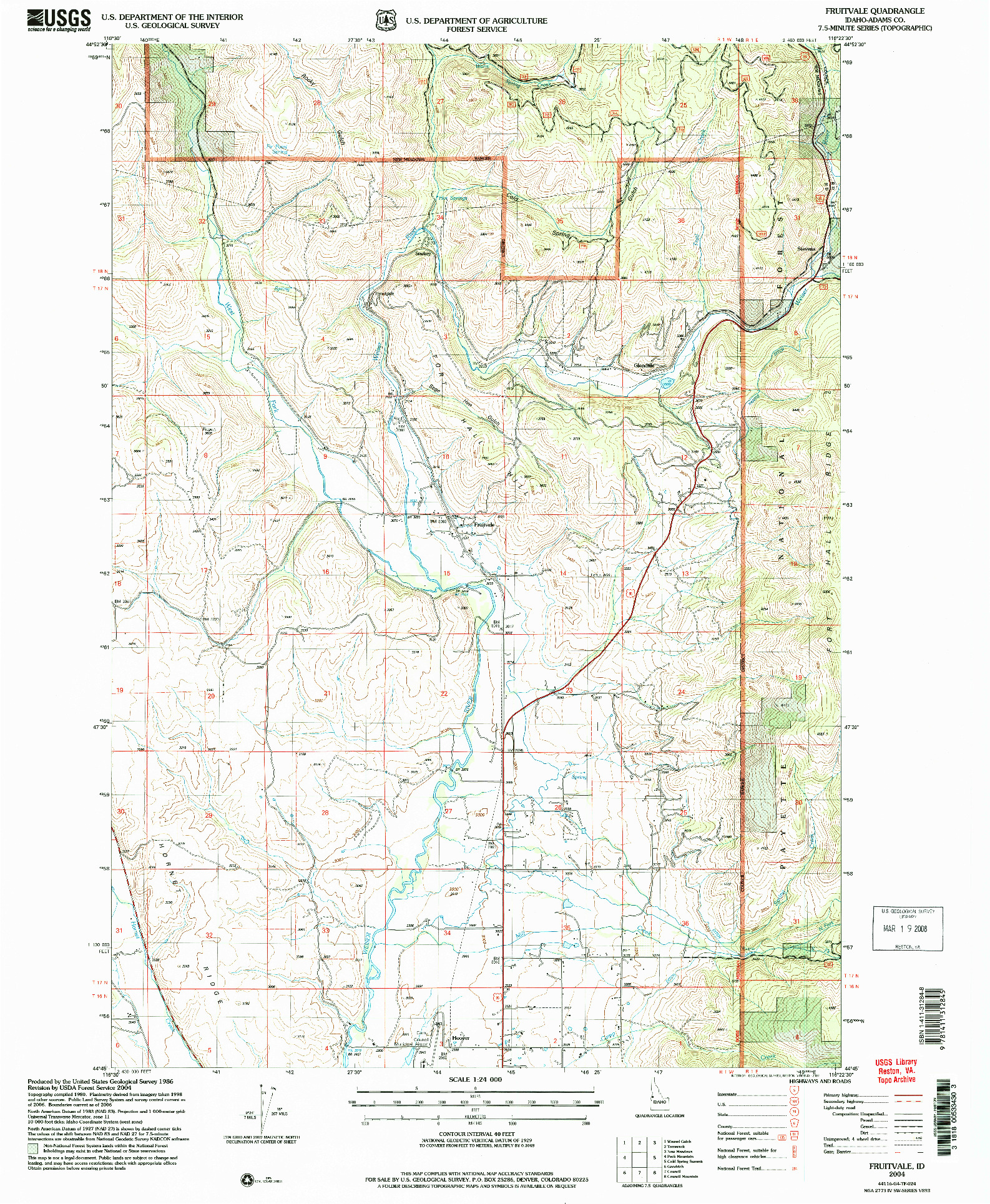 USGS 1:24000-SCALE QUADRANGLE FOR FRUITVALE, ID 2004