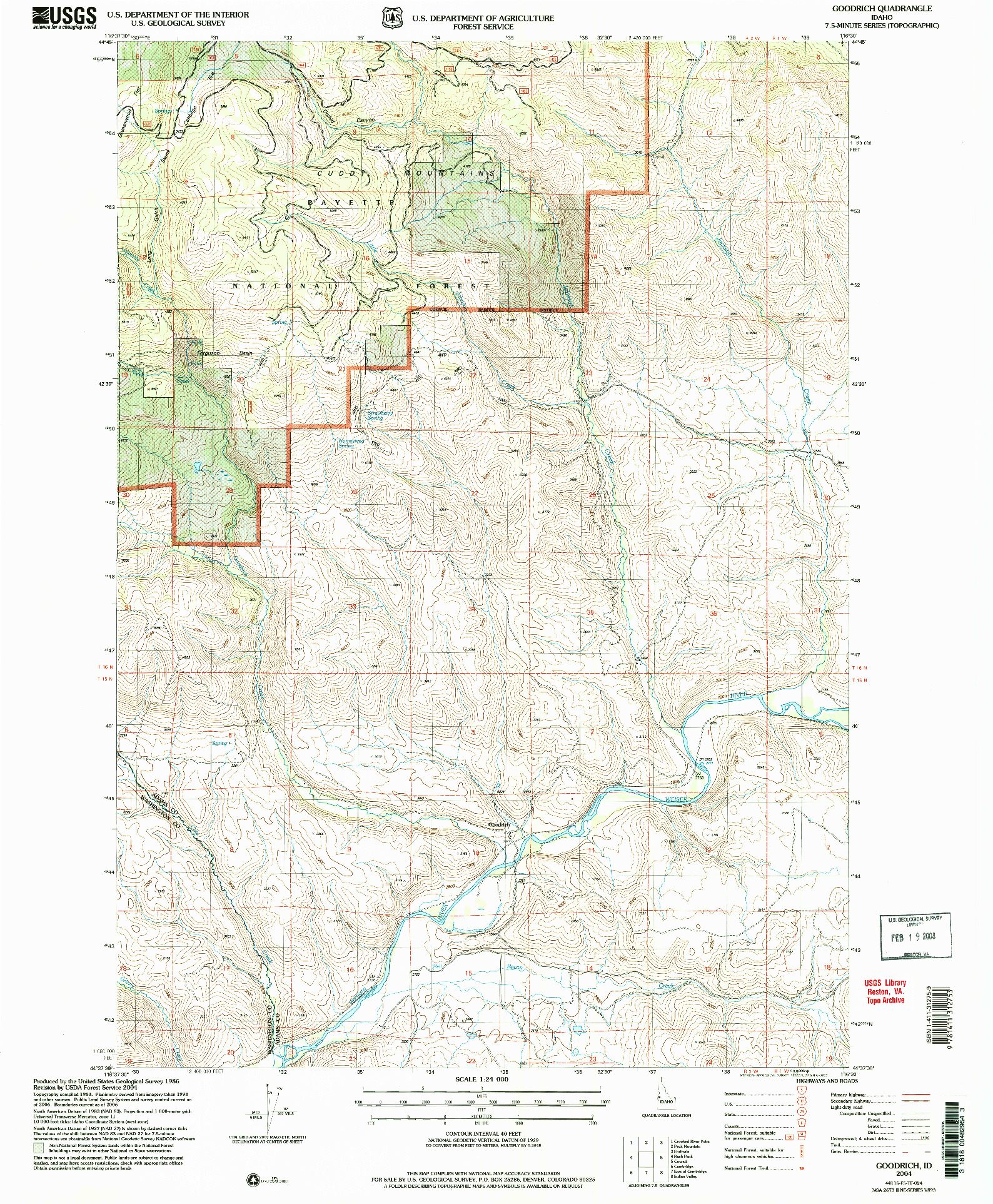 USGS 1:24000-SCALE QUADRANGLE FOR GOODRICH, ID 2004