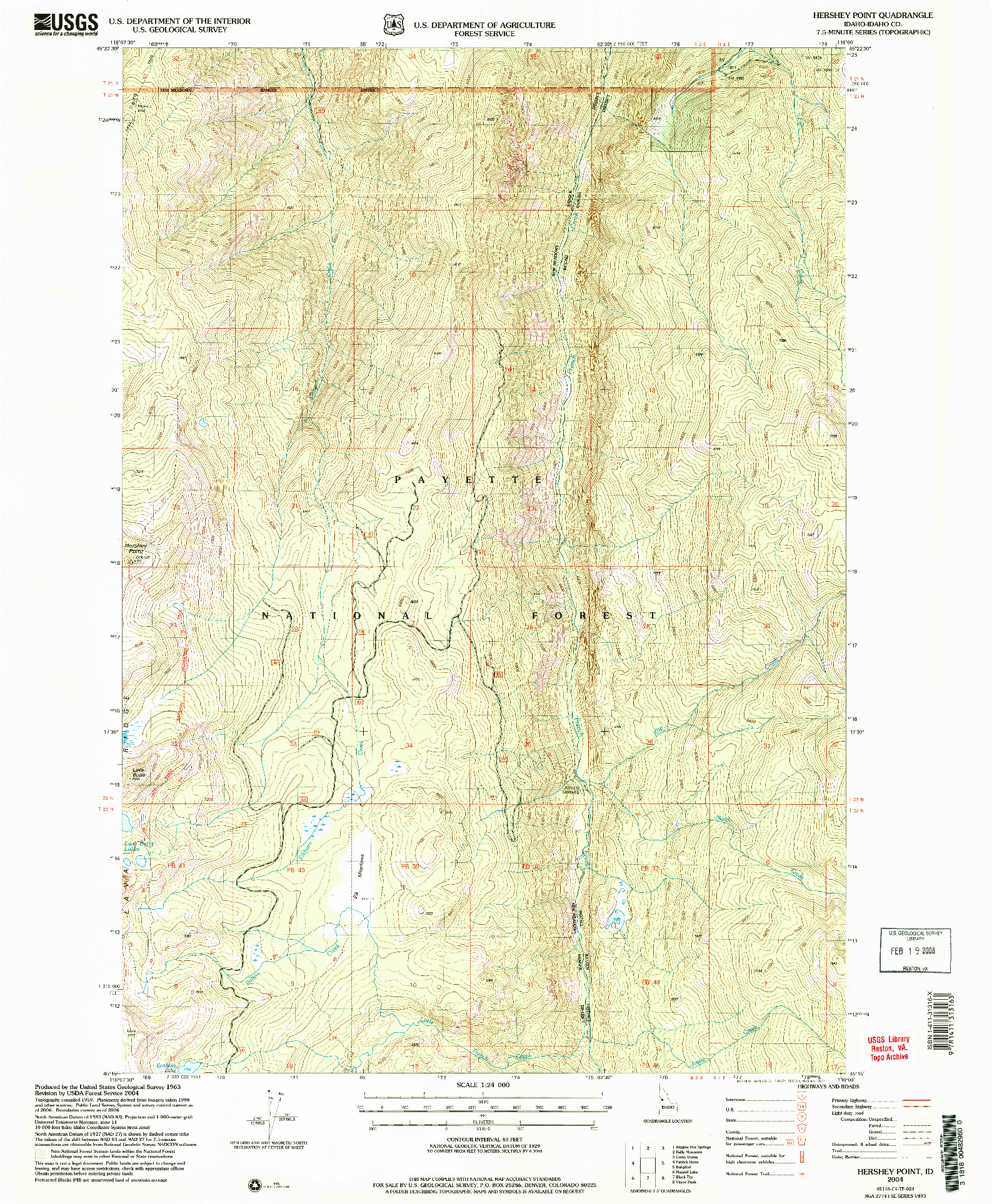 USGS 1:24000-SCALE QUADRANGLE FOR HERSHEY POINT, ID 2004