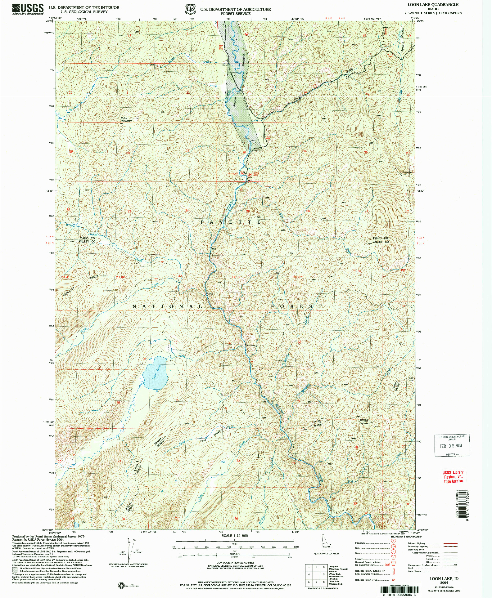 USGS 1:24000-SCALE QUADRANGLE FOR LOON LAKE, ID 2004