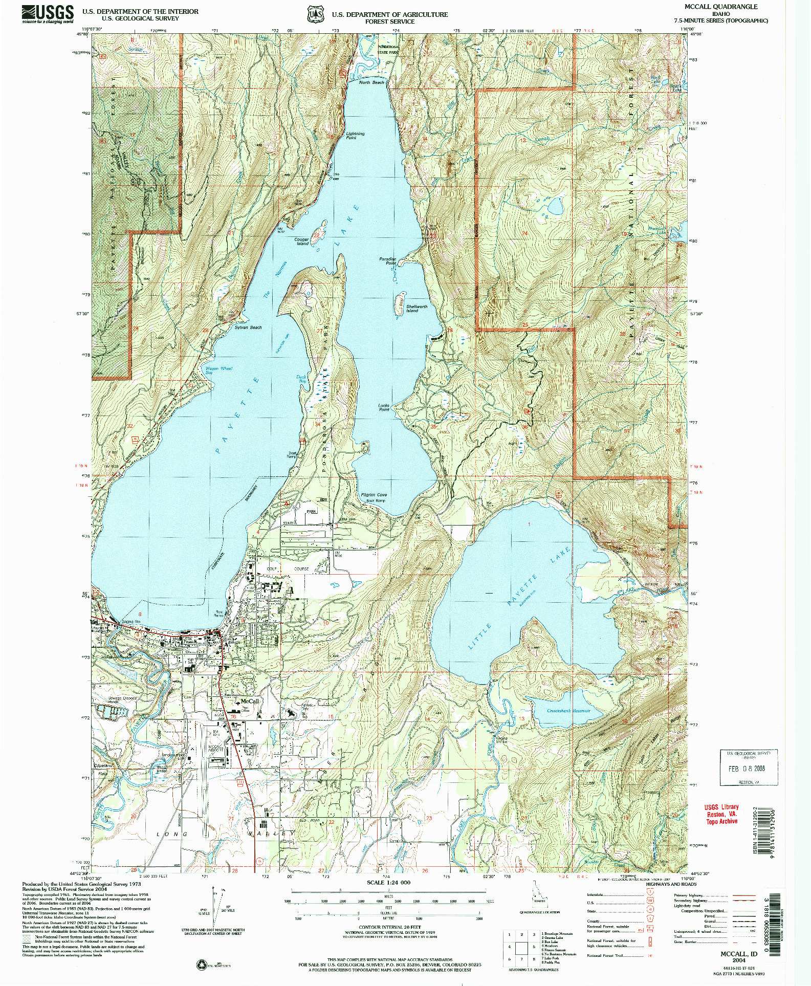 USGS 1:24000-SCALE QUADRANGLE FOR MCCALL, ID 2004