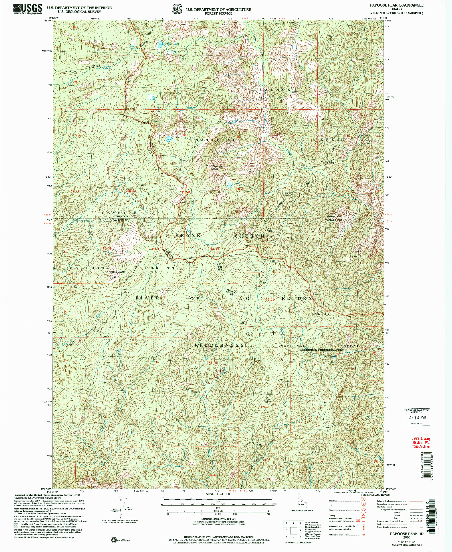 USGS 1:24000-SCALE QUADRANGLE FOR PAPOOSE PEAK, ID 2004