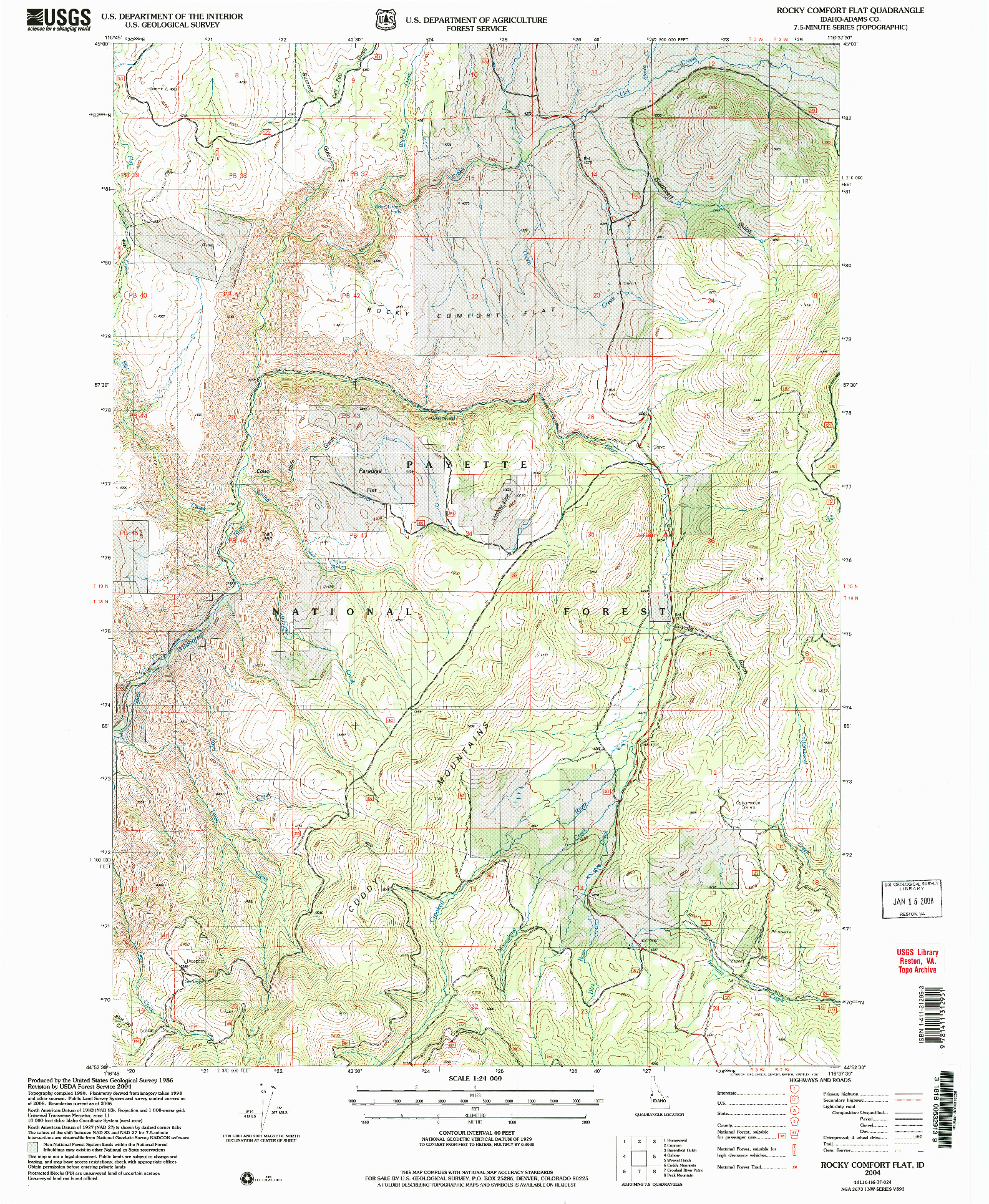 USGS 1:24000-SCALE QUADRANGLE FOR ROCKY COMFORT FLAT, ID 2004