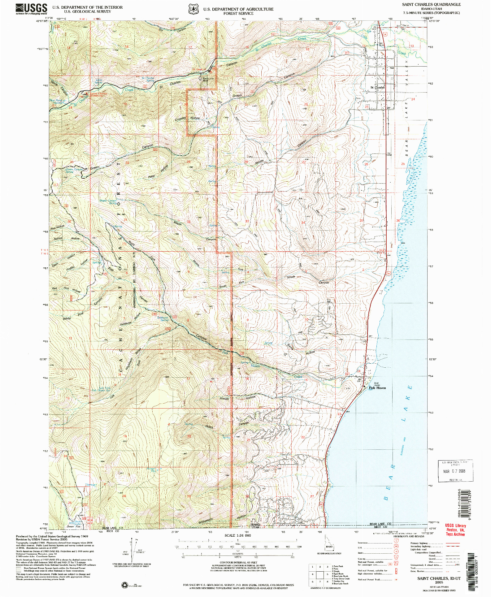 USGS 1:24000-SCALE QUADRANGLE FOR SAINT CHARLES, ID 2005