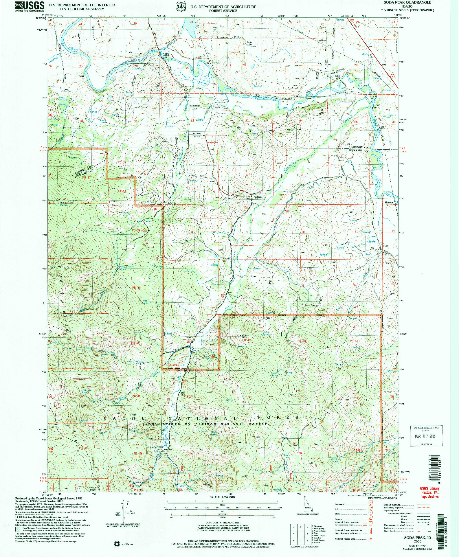 USGS 1:24000-SCALE QUADRANGLE FOR SODA PEAK, ID 2005