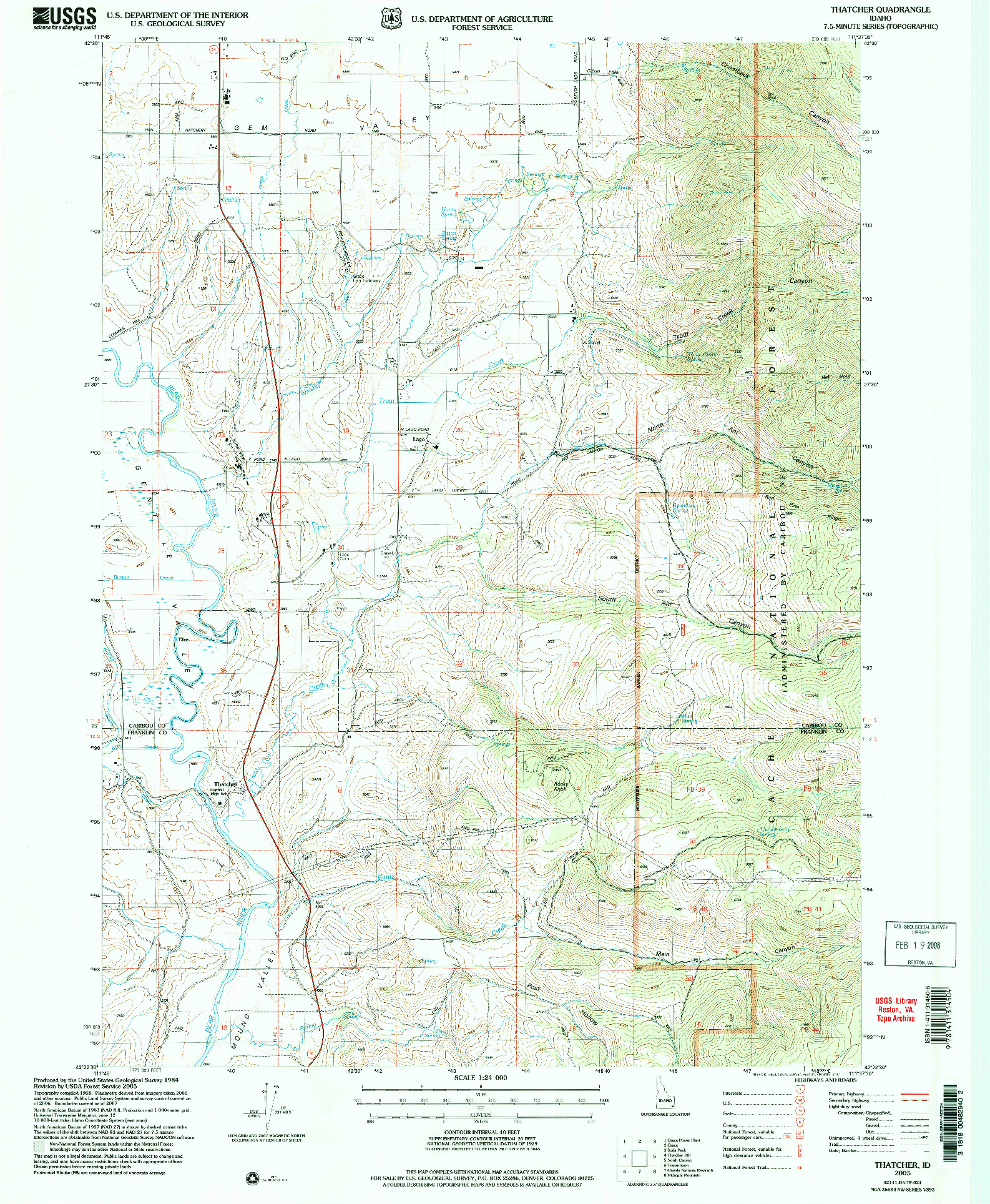 USGS 1:24000-SCALE QUADRANGLE FOR THATCHER, ID 2005