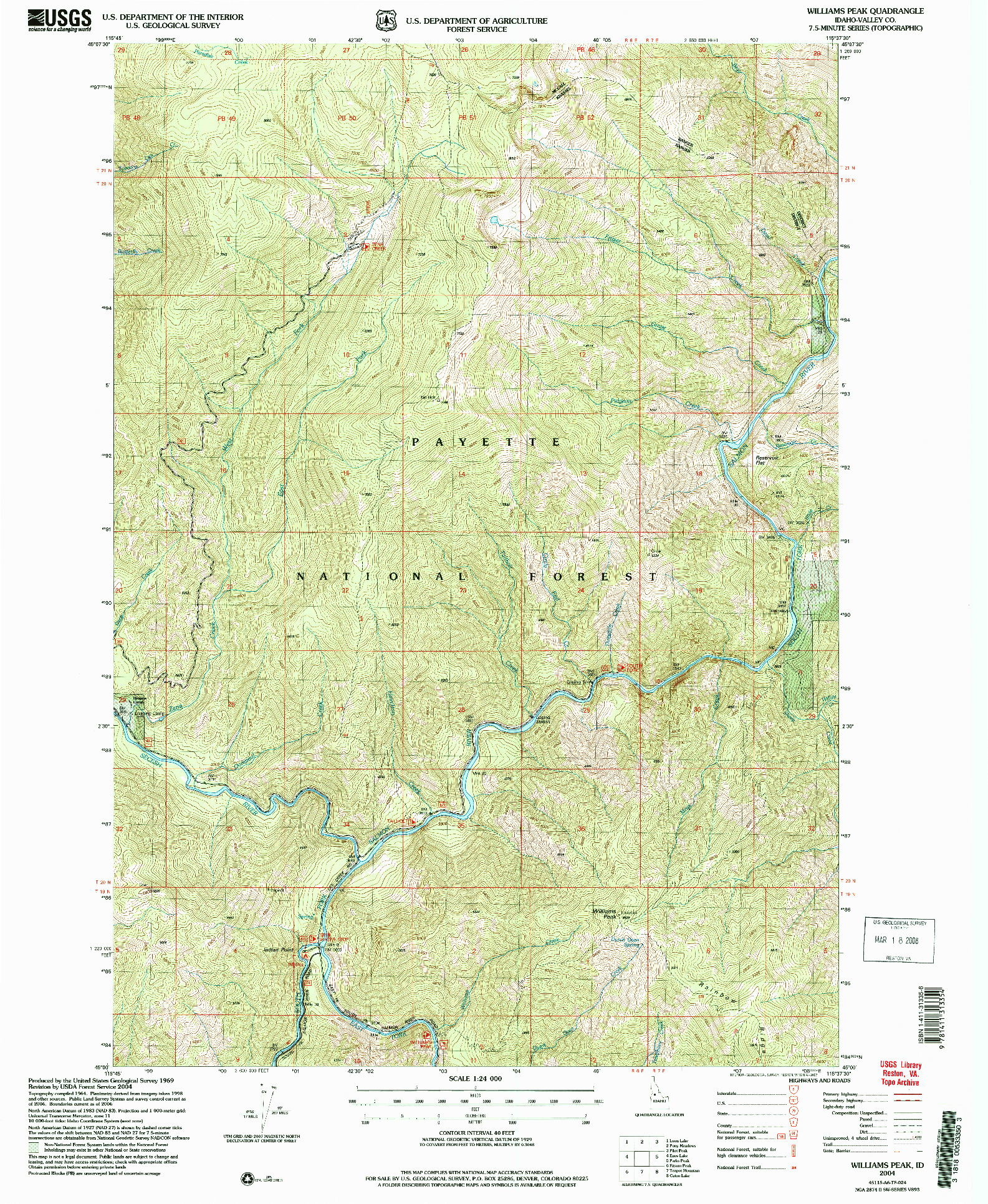 USGS 1:24000-SCALE QUADRANGLE FOR WILLIAMS PEAK, ID 2004