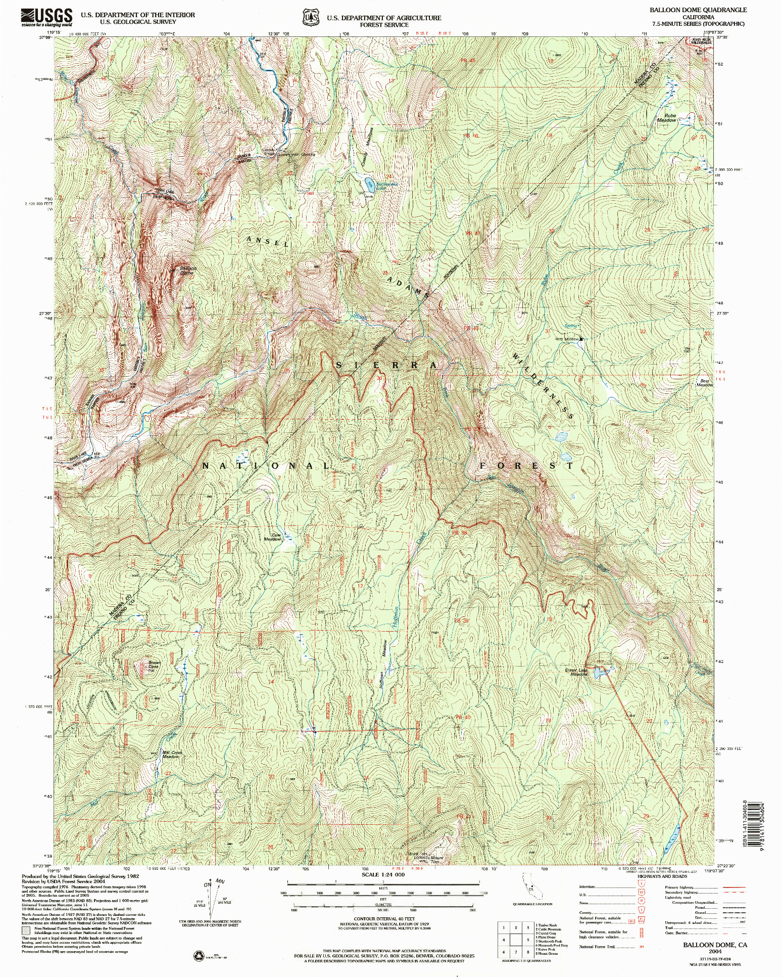USGS 1:24000-SCALE QUADRANGLE FOR BALLOON DOME, CA 2004