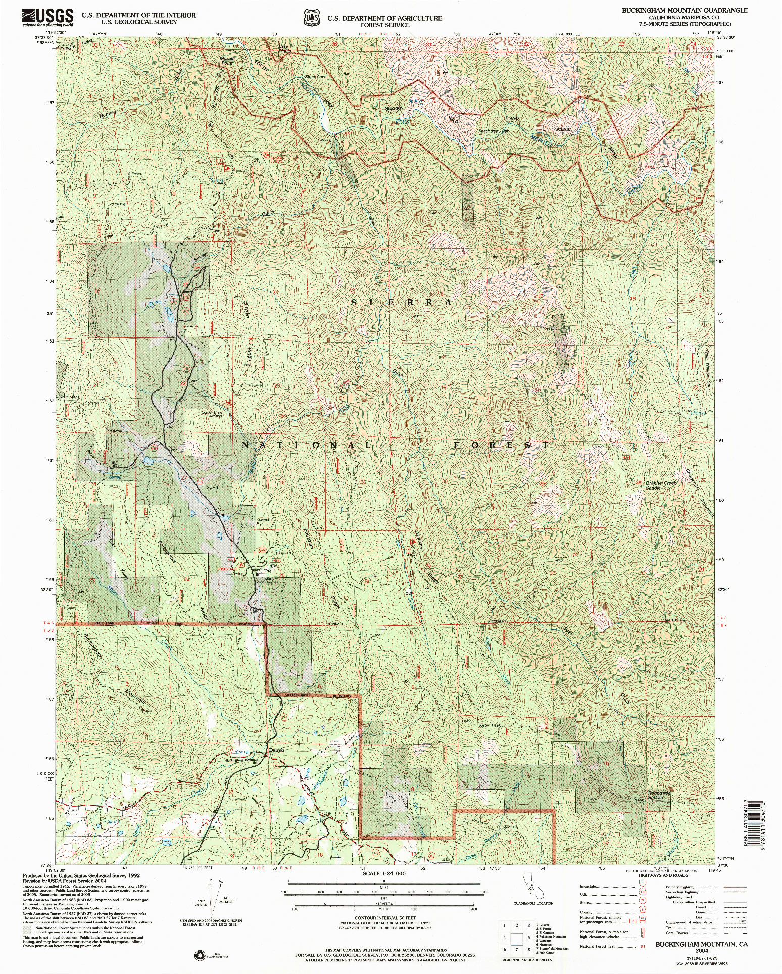 USGS 1:24000-SCALE QUADRANGLE FOR BUCKINGHAM MOUNTAIN, CA 2004