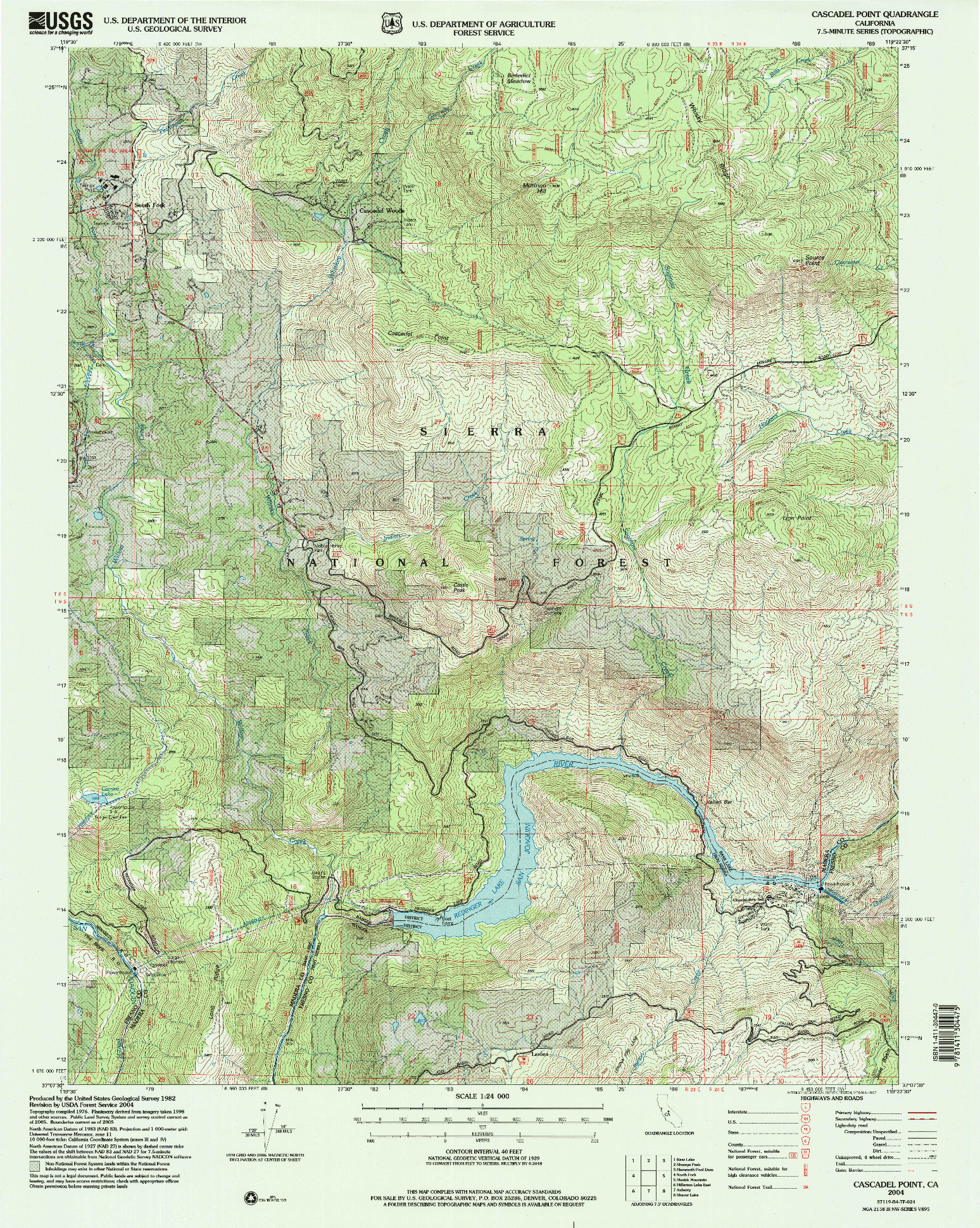 USGS 1:24000-SCALE QUADRANGLE FOR CASCADEL POINT, CA 2004