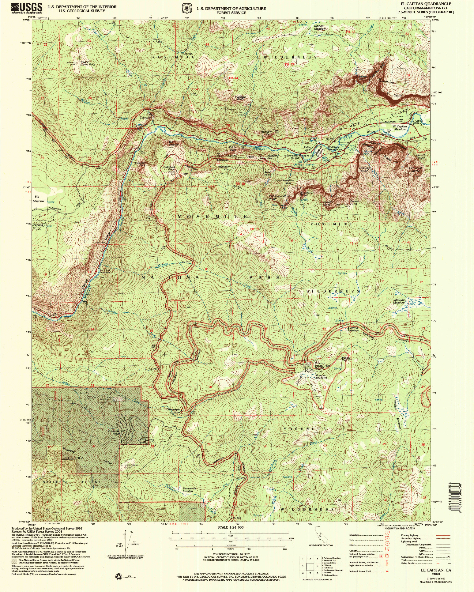 USGS 1:24000-SCALE QUADRANGLE FOR EL CAPITAN, CA 2004