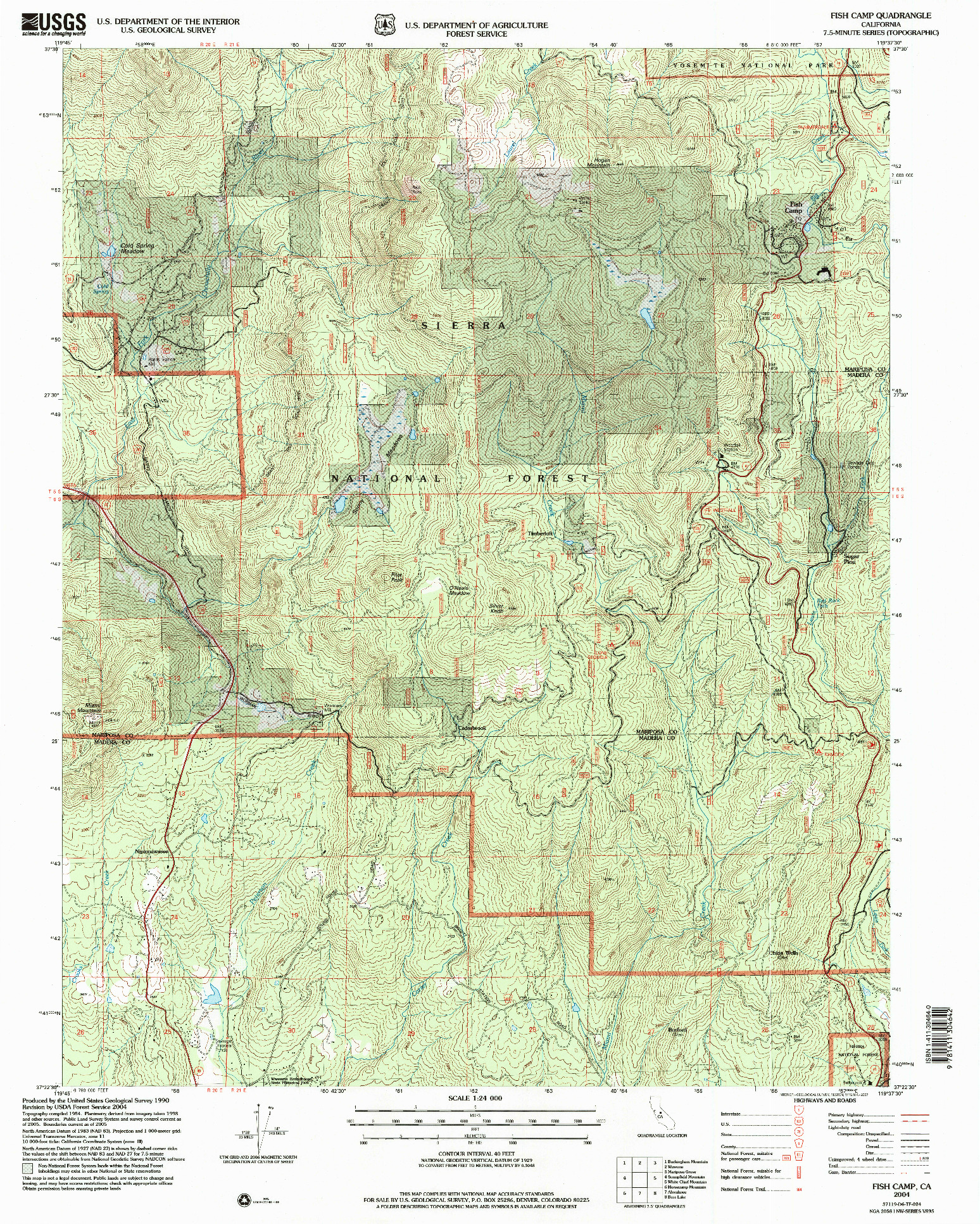 USGS 1:24000-SCALE QUADRANGLE FOR FISH CAMP, CA 2004