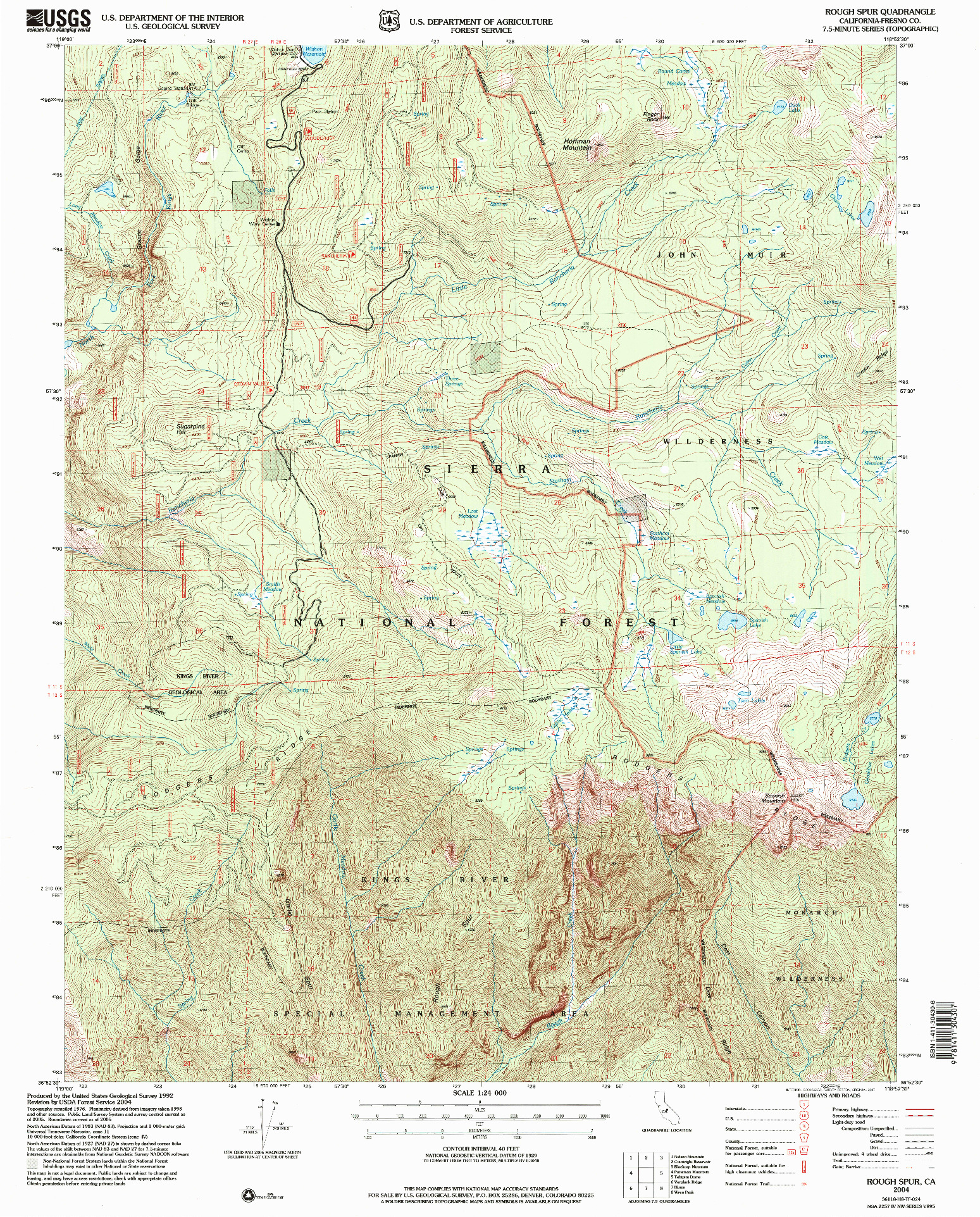 USGS 1:24000-SCALE QUADRANGLE FOR ROUGH SPUR, CA 2004