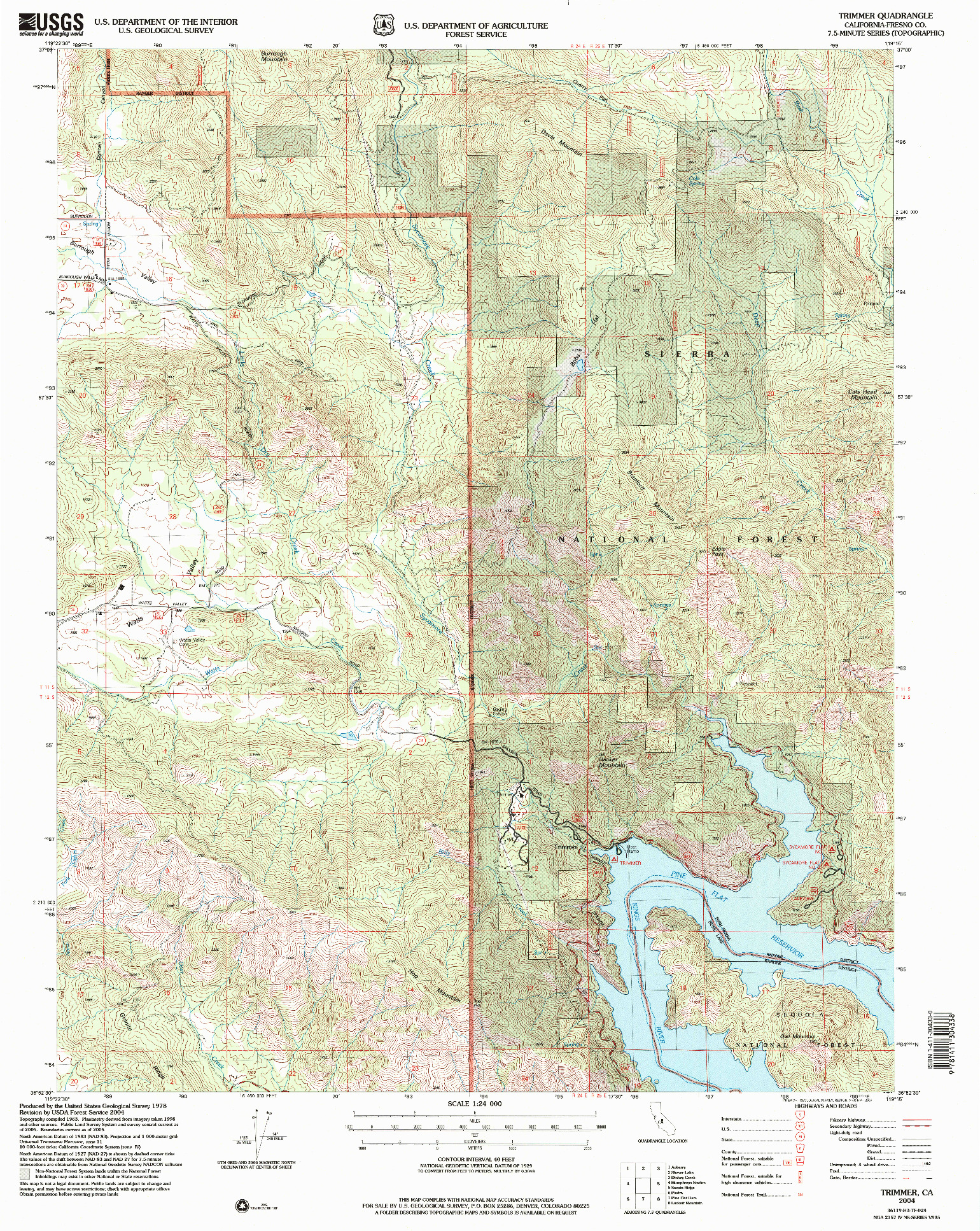 USGS 1:24000-SCALE QUADRANGLE FOR TRIMMER, CA 2004