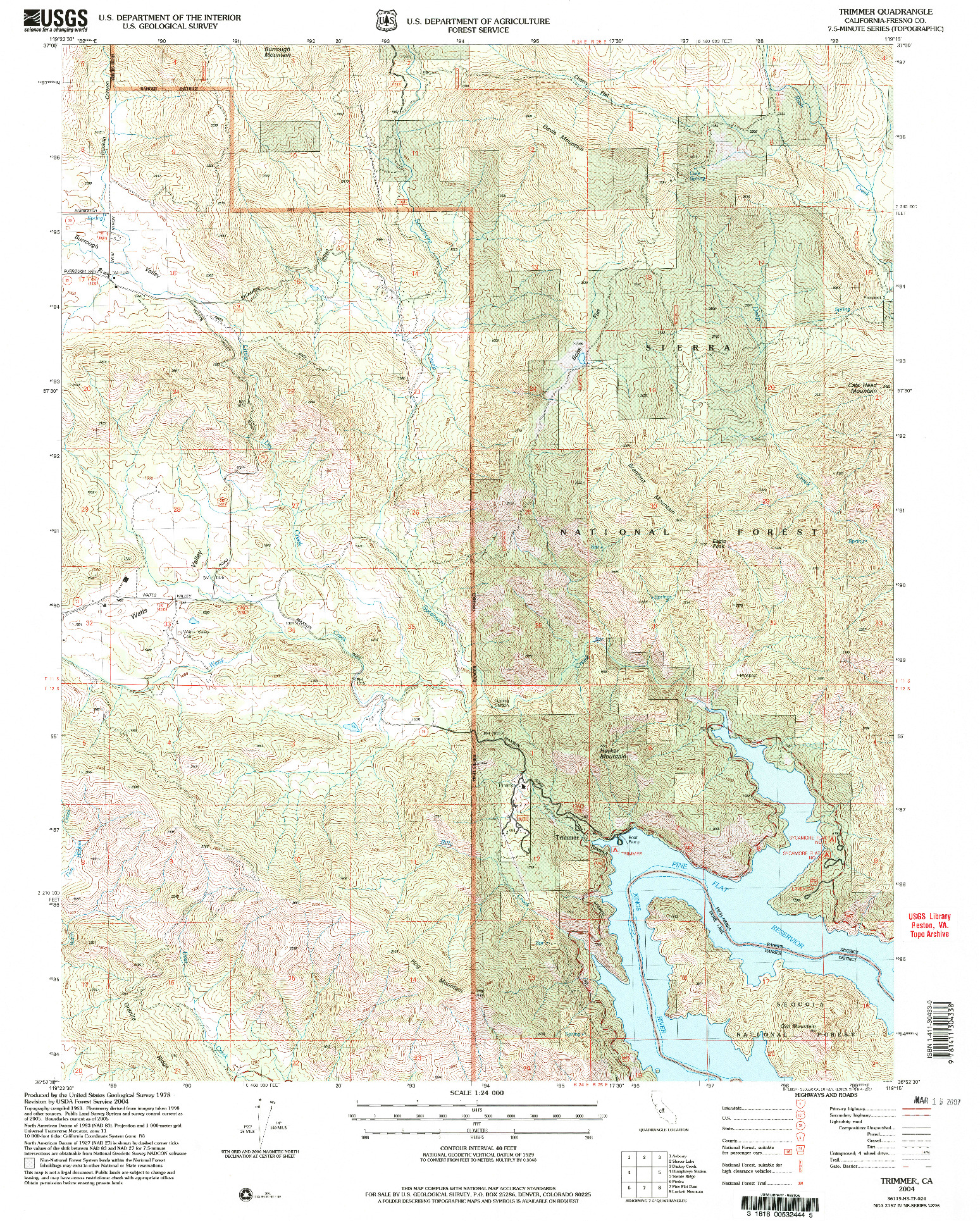 USGS 1:24000-SCALE QUADRANGLE FOR TRIMMER, CA 2004