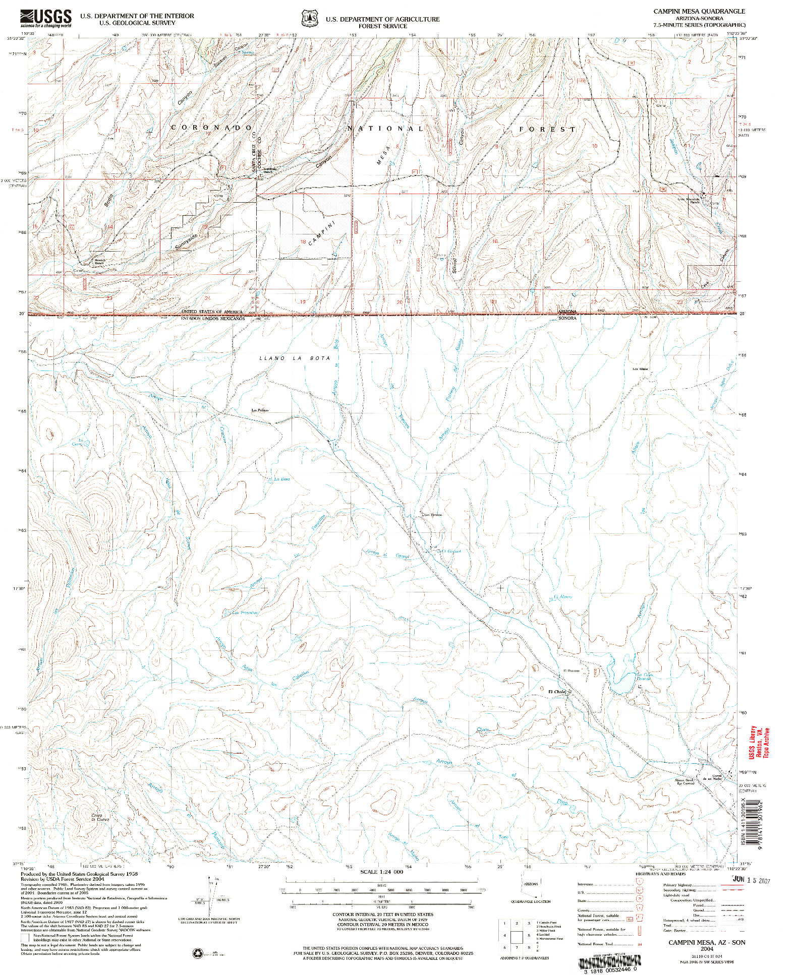 USGS 1:24000-SCALE QUADRANGLE FOR CAMPINI MESA, AZ 2004