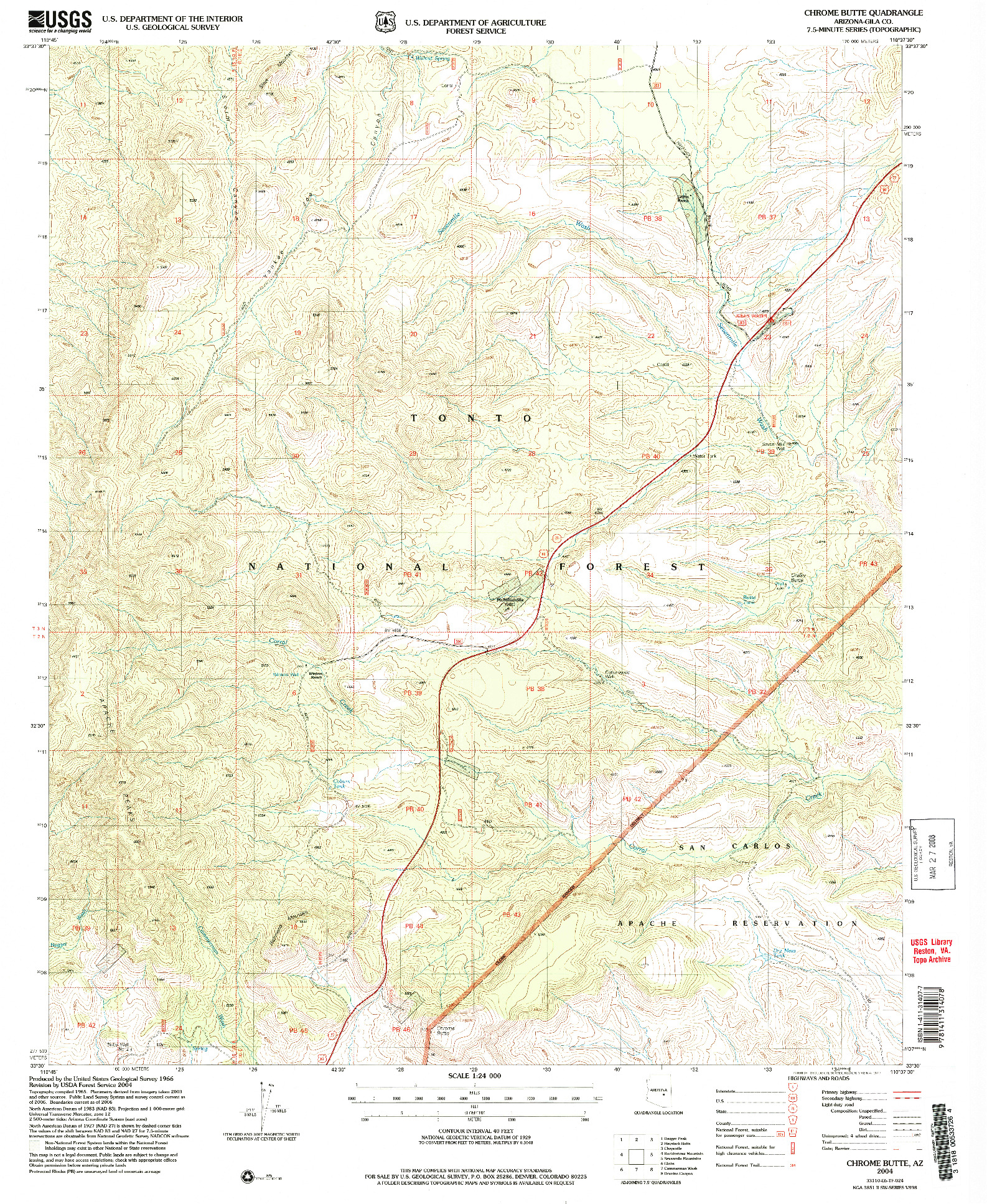 USGS 1:24000-SCALE QUADRANGLE FOR CHROME BUTTE, AZ 2004