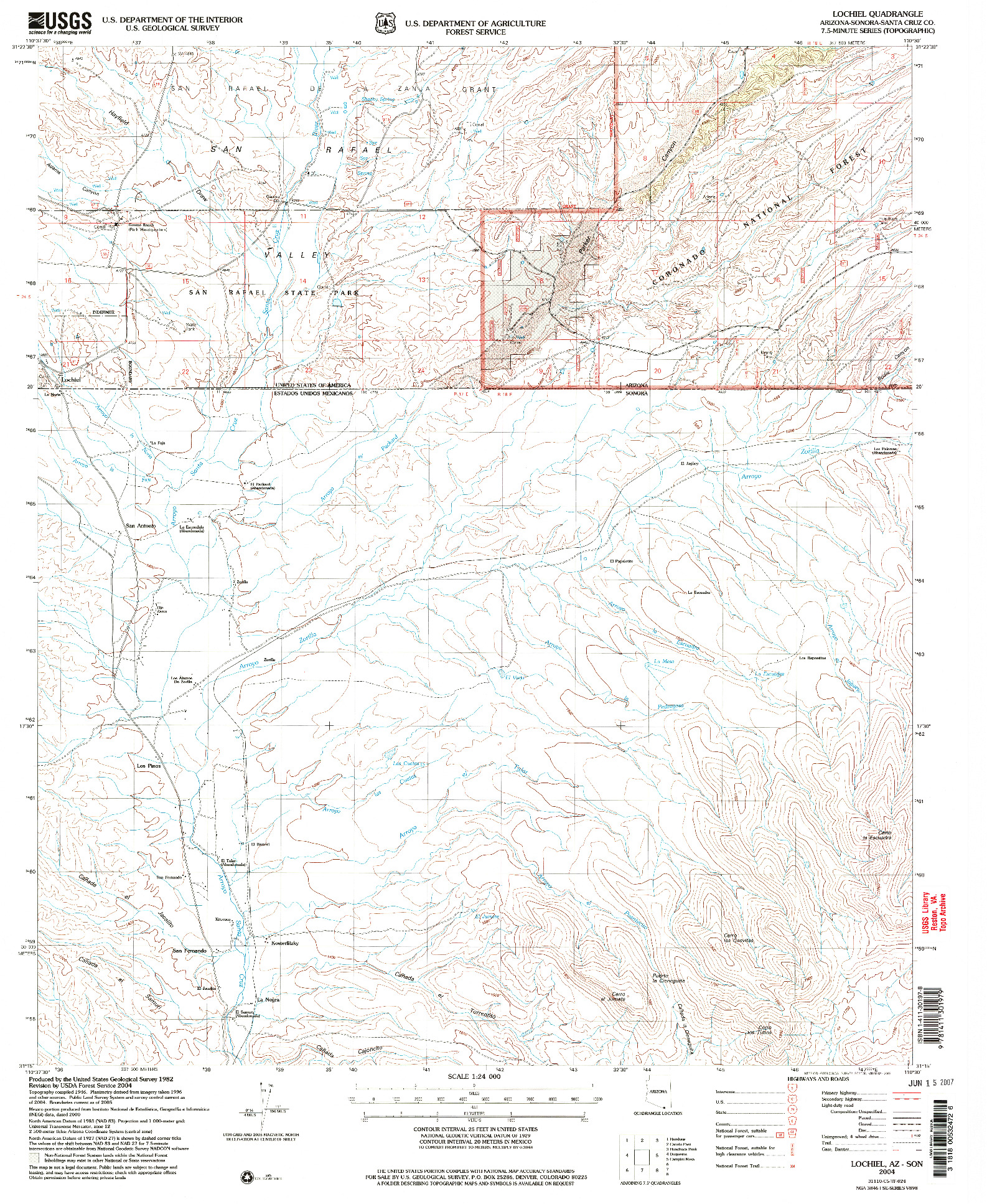 USGS 1:24000-SCALE QUADRANGLE FOR LOCHIEL, AZ 2004