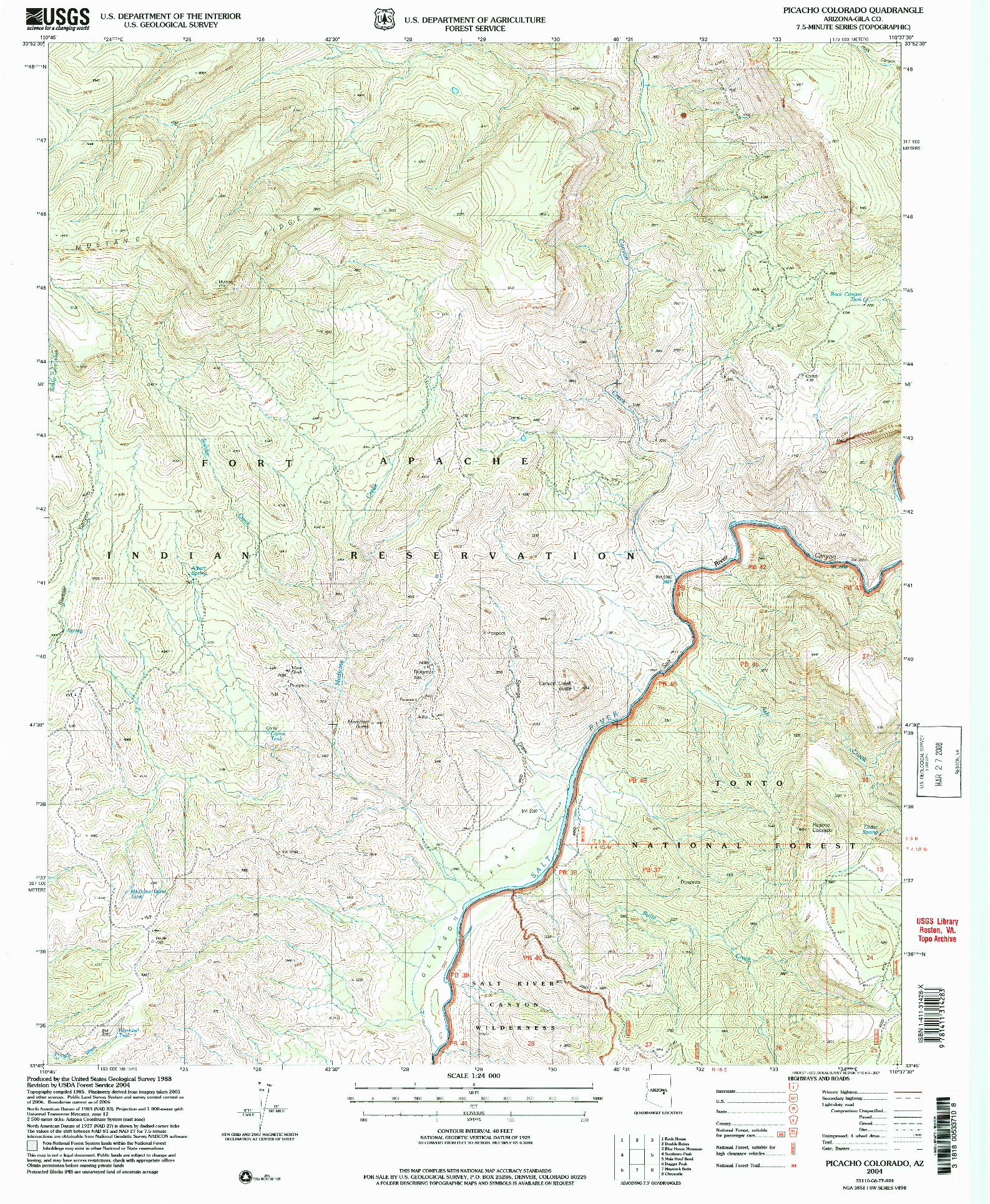 USGS 1:24000-SCALE QUADRANGLE FOR PICACHO COLORADO, AZ 2004