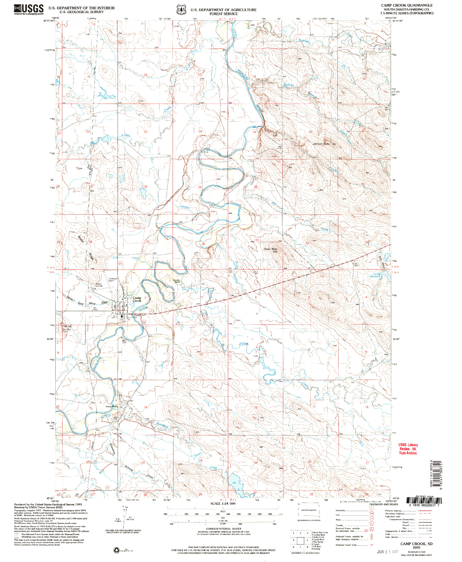 USGS 1:24000-SCALE QUADRANGLE FOR CAMP CROOK, SD 2005