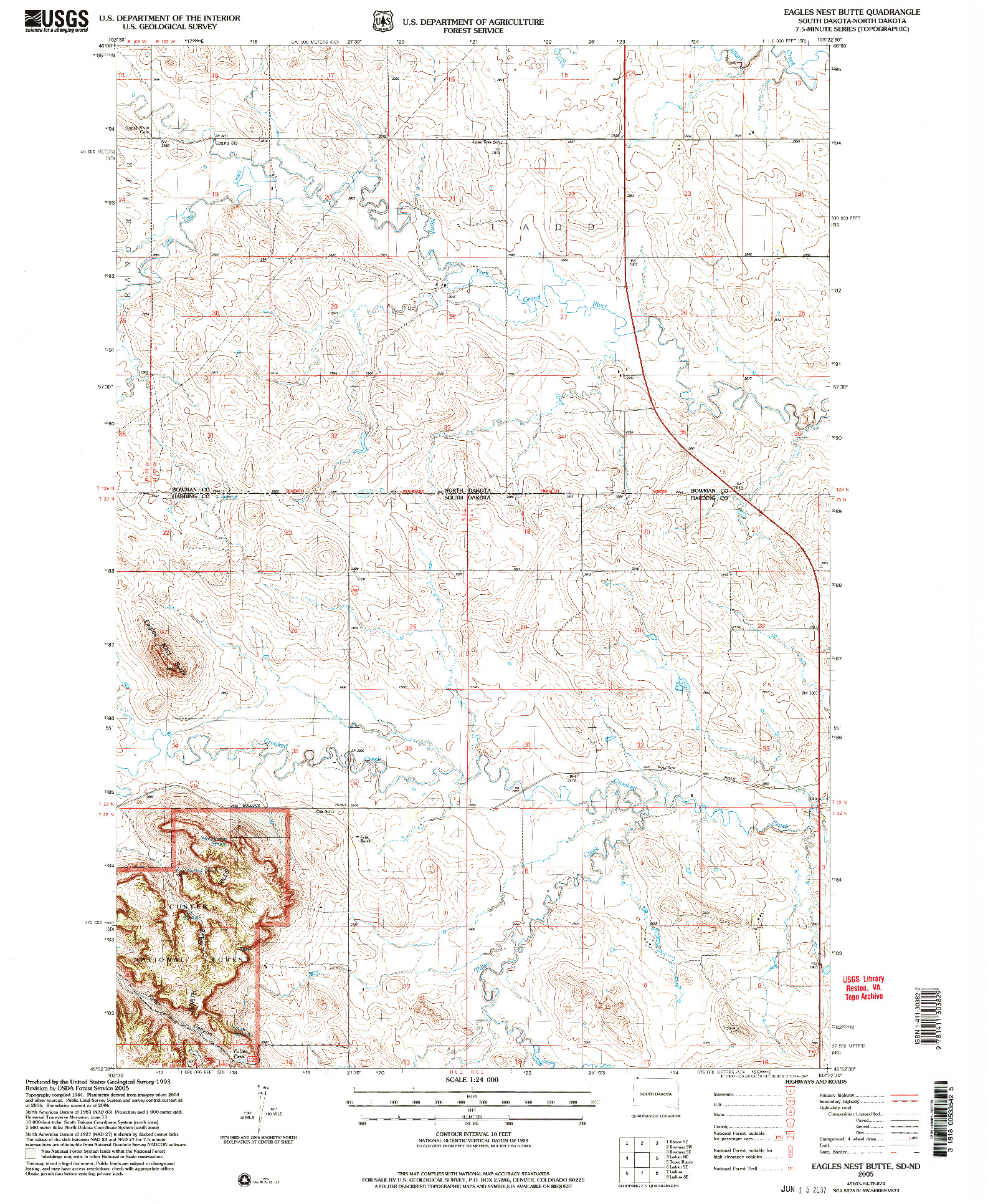 USGS 1:24000-SCALE QUADRANGLE FOR EAGLES NEST BUTTE, SD 2005