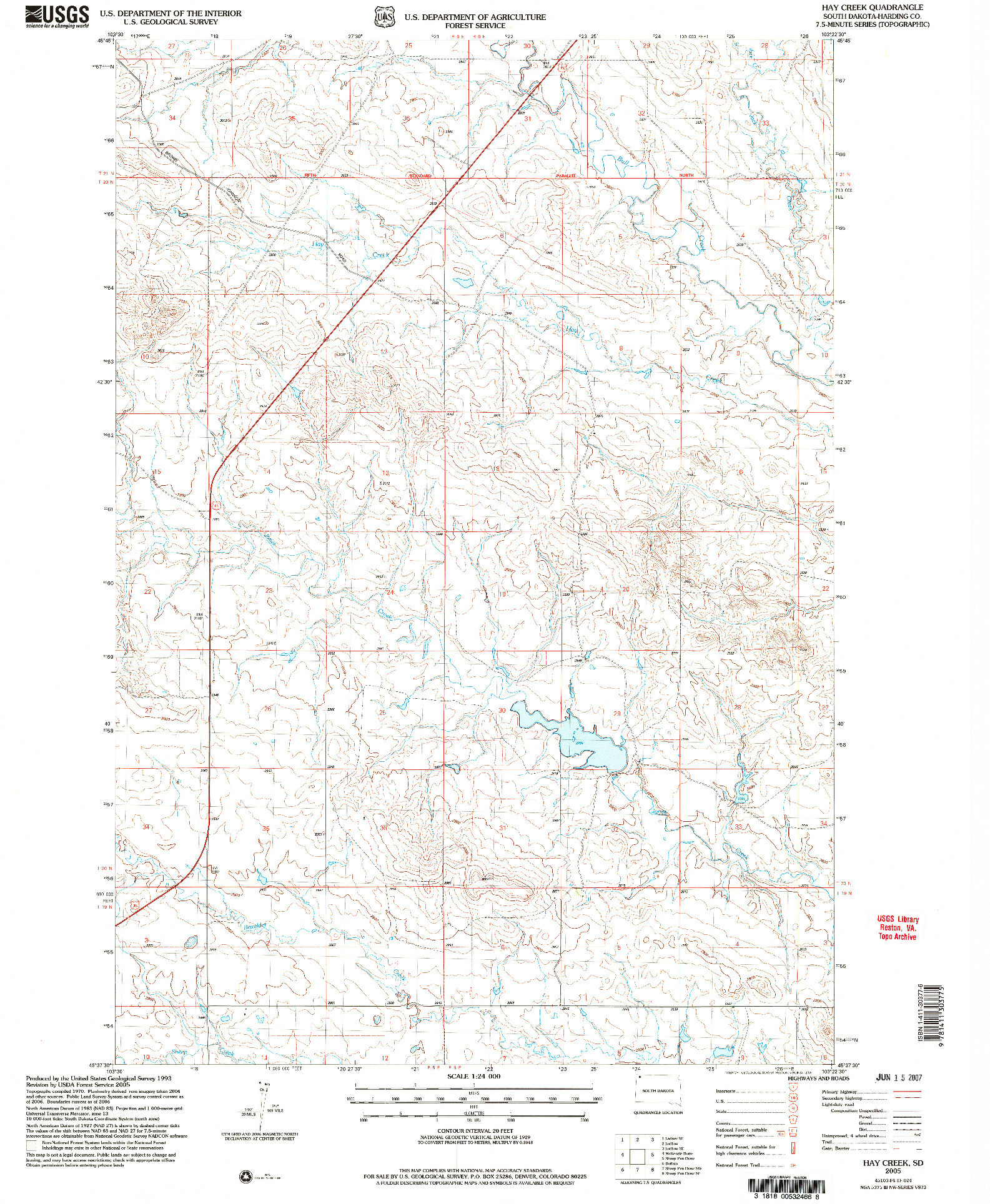 USGS 1:24000-SCALE QUADRANGLE FOR HAY CREEK, SD 2005