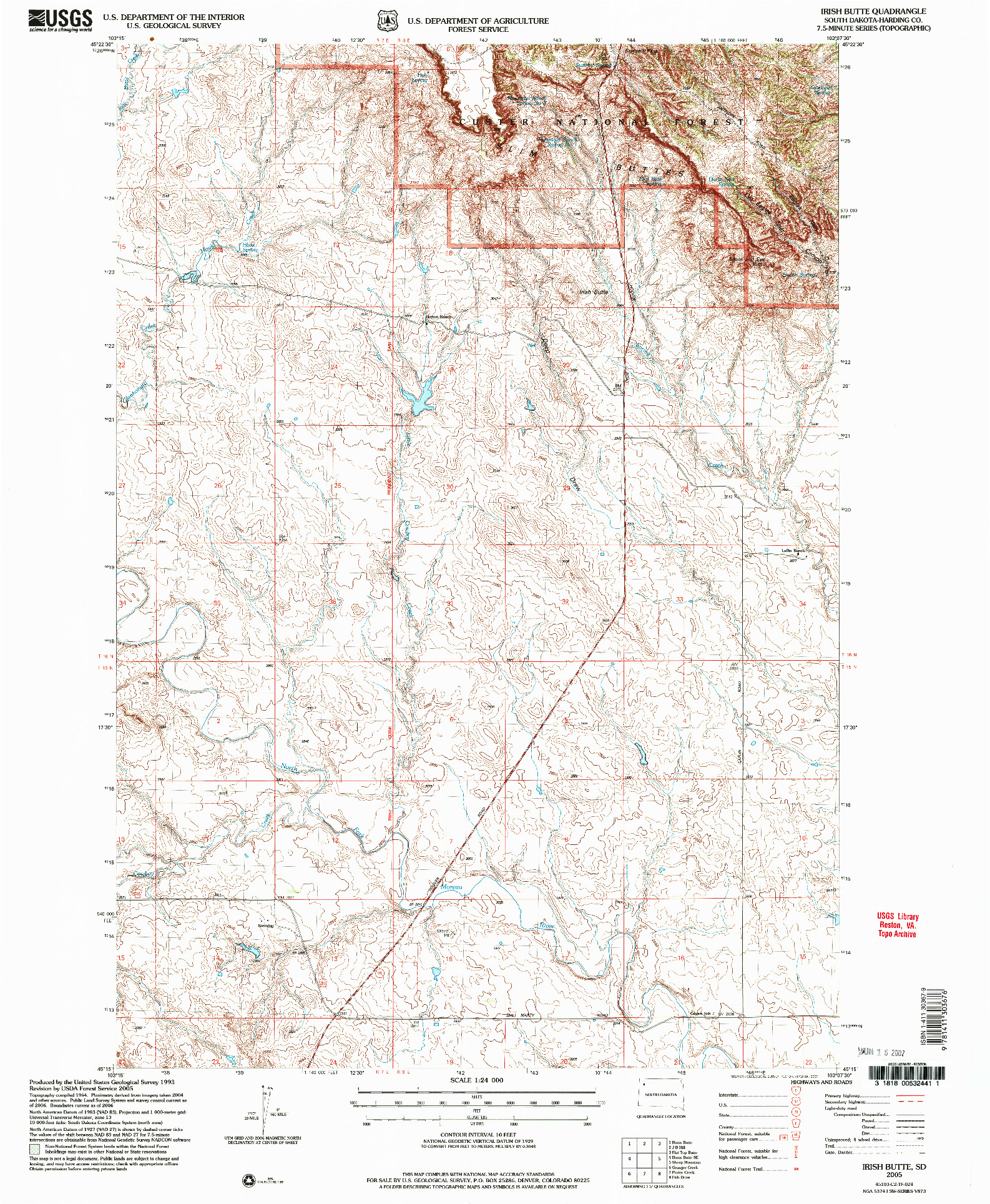 USGS 1:24000-SCALE QUADRANGLE FOR IRISH BUTTE, SD 2005