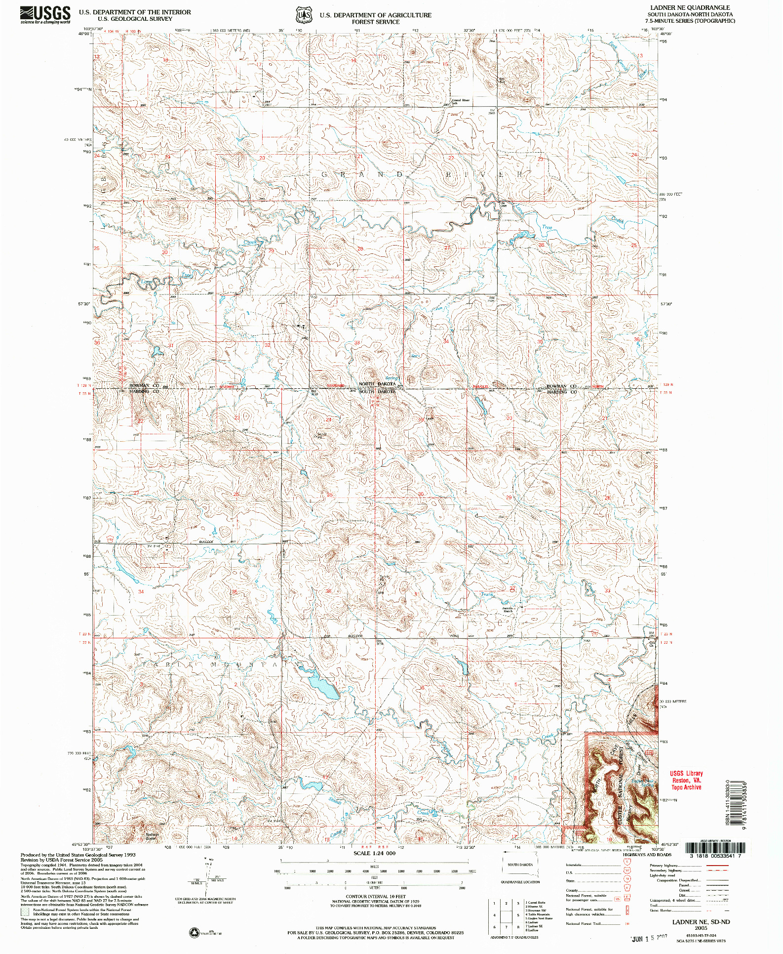 USGS 1:24000-SCALE QUADRANGLE FOR LADNER NE, SD 2005
