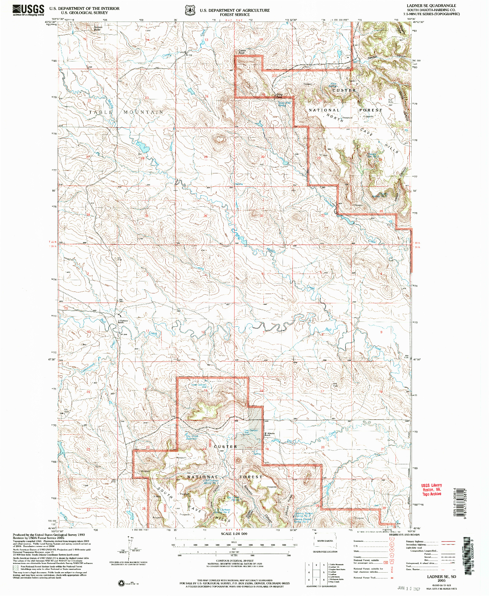USGS 1:24000-SCALE QUADRANGLE FOR LADNER SE, SD 2005