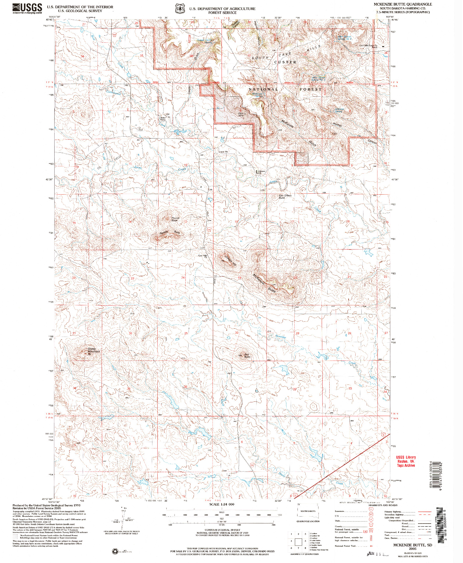 USGS 1:24000-SCALE QUADRANGLE FOR MCKENZIE BUTTE, SD 2005